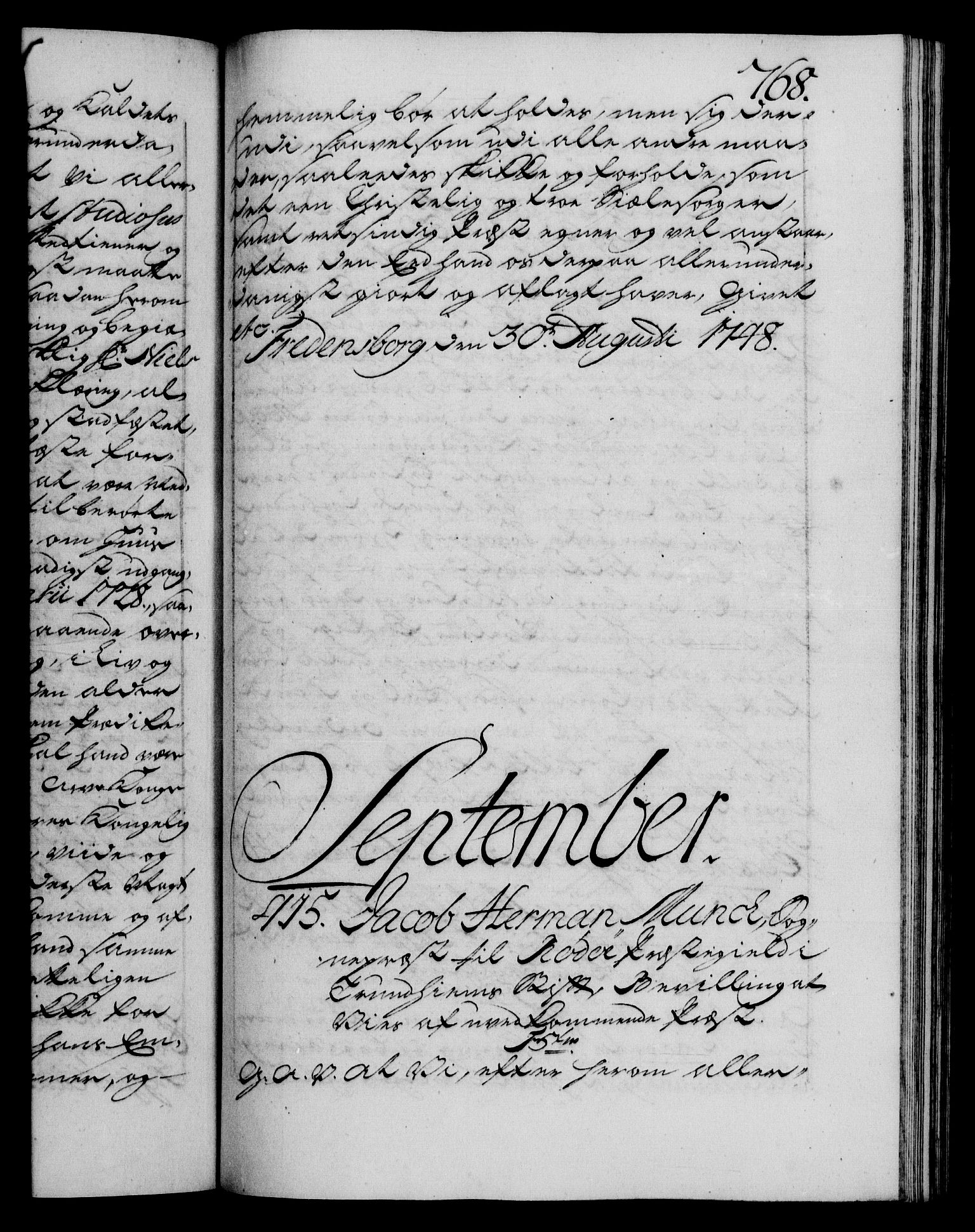 Danske Kanselli 1572-1799, AV/RA-EA-3023/F/Fc/Fca/Fcaa/L0035: Norske registre, 1746-1748, p. 768a