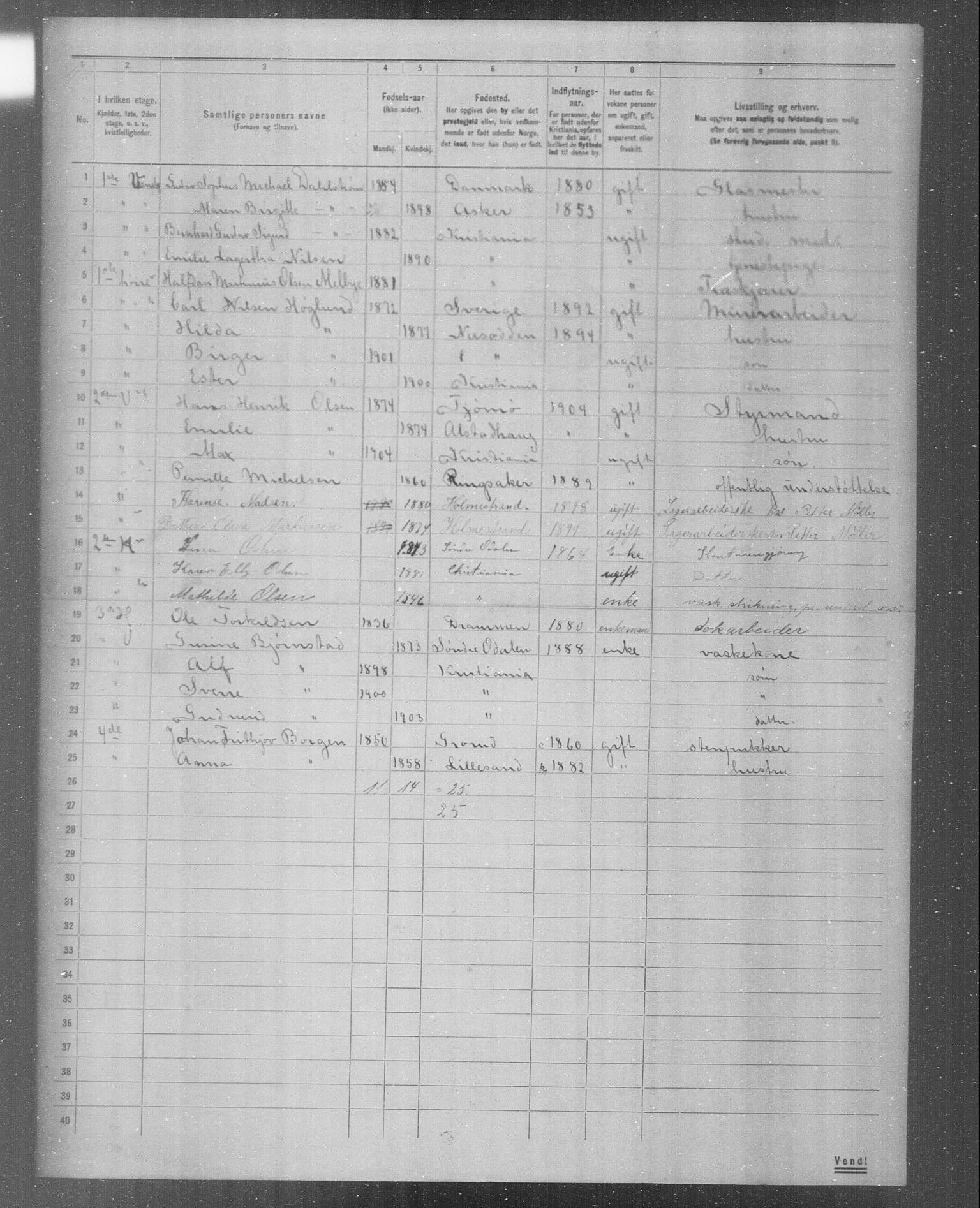 OBA, Municipal Census 1904 for Kristiania, 1904, p. 5369