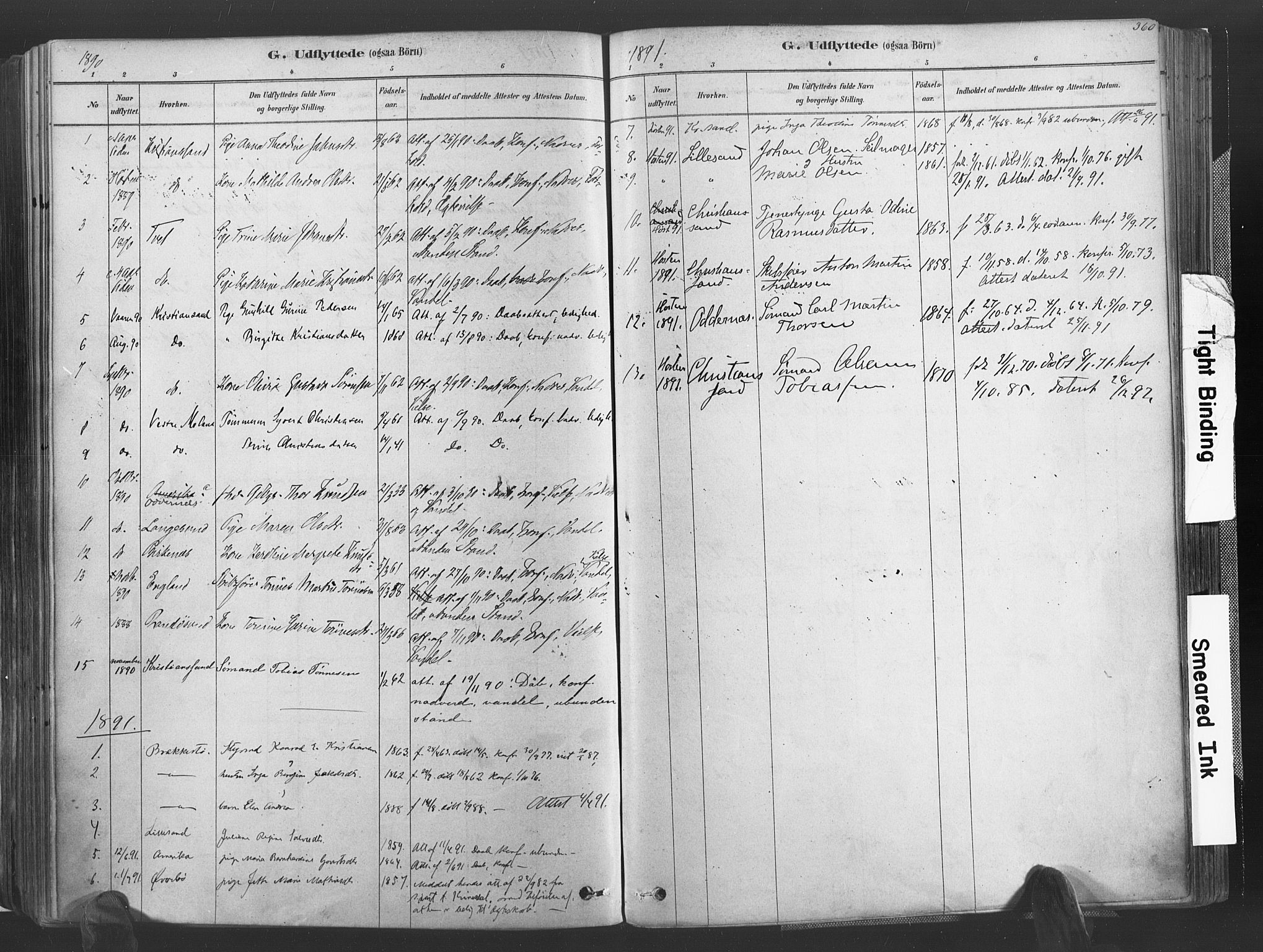 Høvåg sokneprestkontor, SAK/1111-0025/F/Fa/L0005: Parish register (official) no. A 5, 1878-1893, p. 360