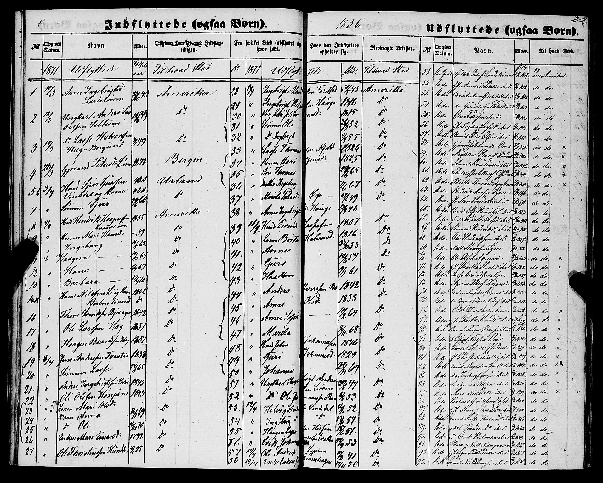 Lærdal sokneprestembete, AV/SAB-A-81201: Parish register (official) no. A 17, 1851-1877, p. 22
