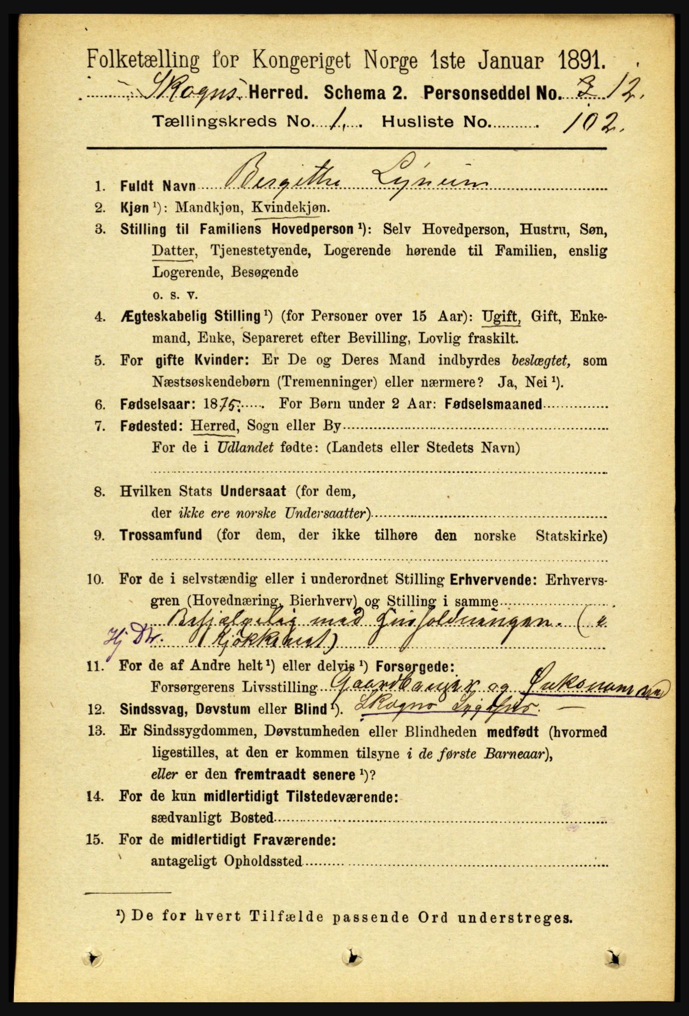 RA, 1891 census for 1719 Skogn, 1891, p. 727