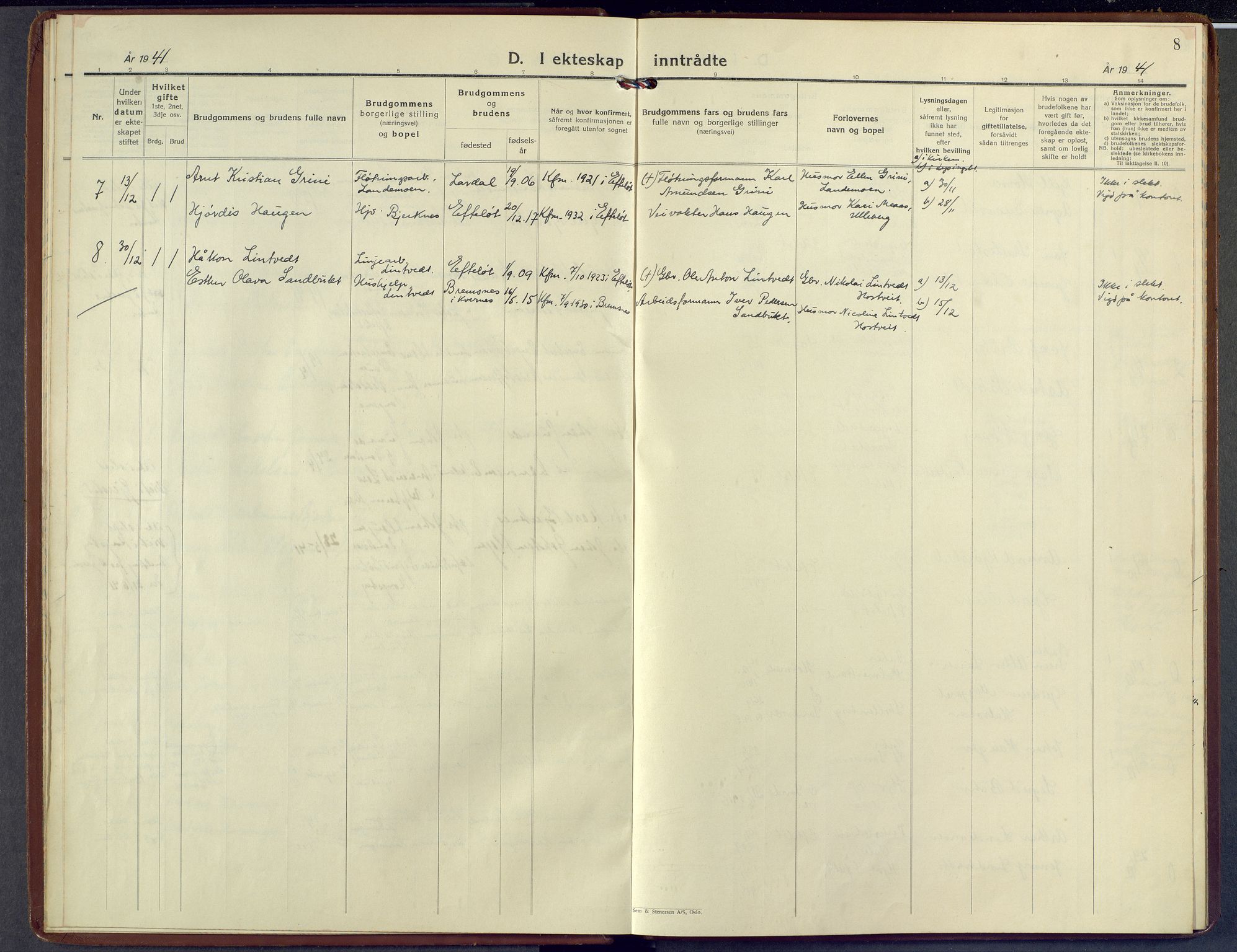 Sandsvær kirkebøker, AV/SAKO-A-244/F/Fb/L0004: Parish register (official) no. II 4, 1939-1971, p. 8