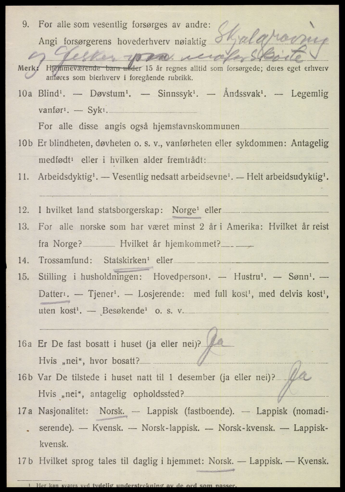 SAT, 1920 census for Alstahaug, 1920, p. 2076