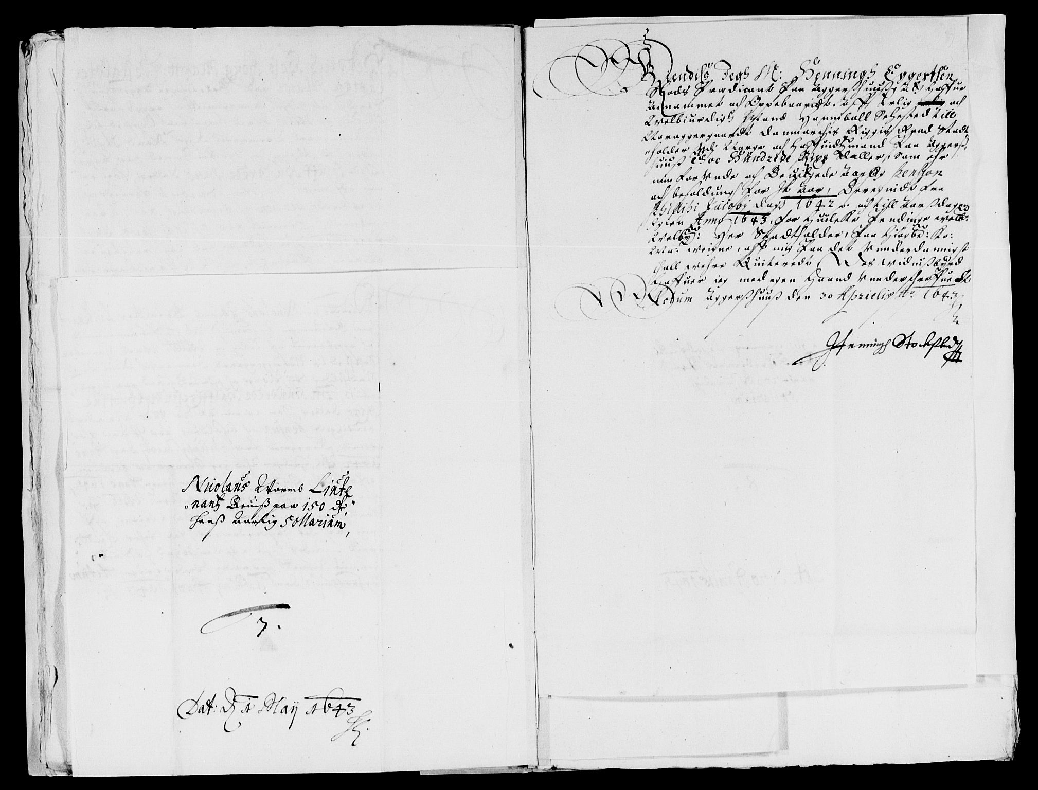 Rentekammeret inntil 1814, Reviderte regnskaper, Lensregnskaper, AV/RA-EA-5023/R/Rb/Rba/L0169: Akershus len, 1642-1643