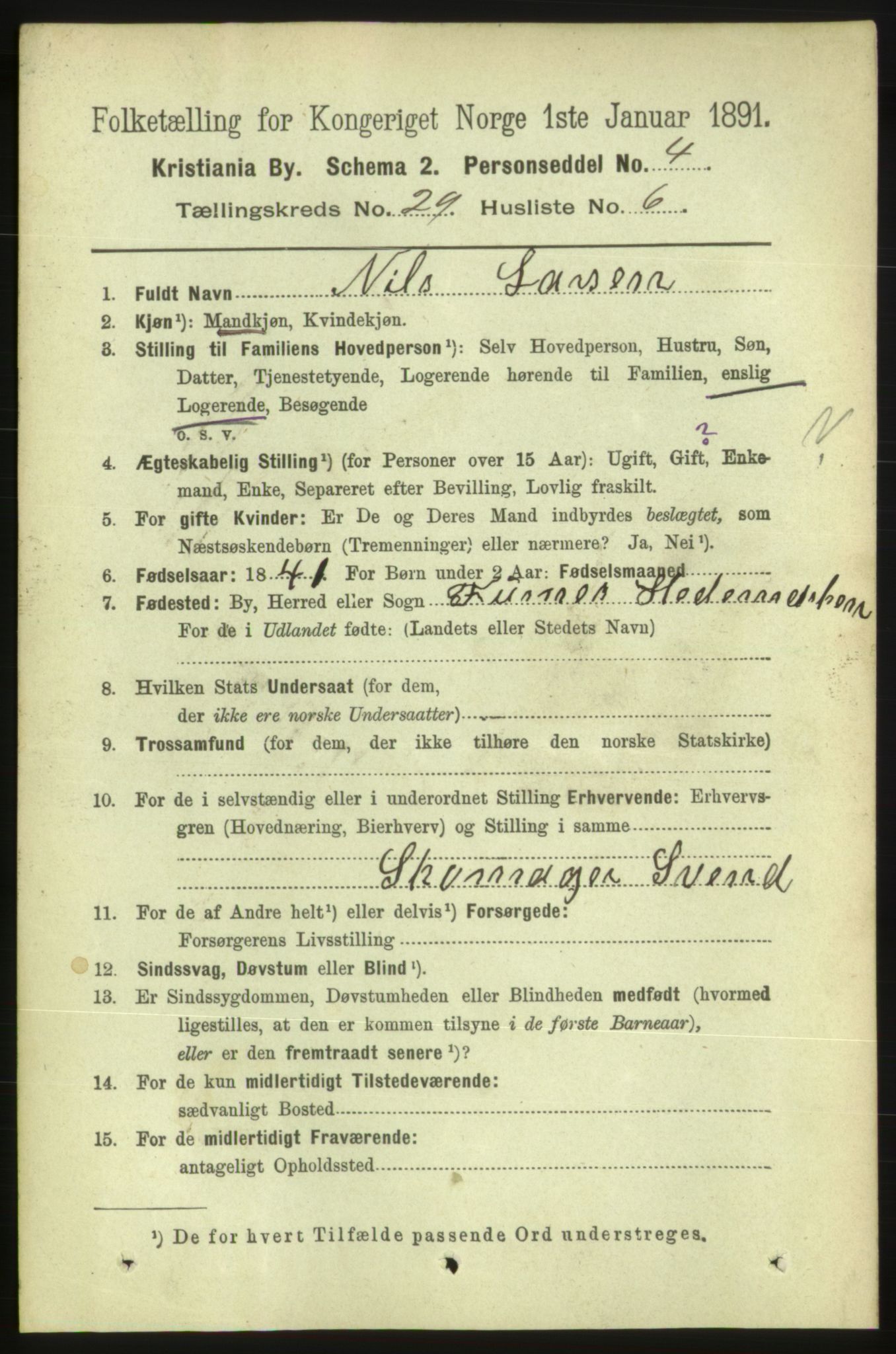 RA, 1891 census for 0301 Kristiania, 1891, p. 15028