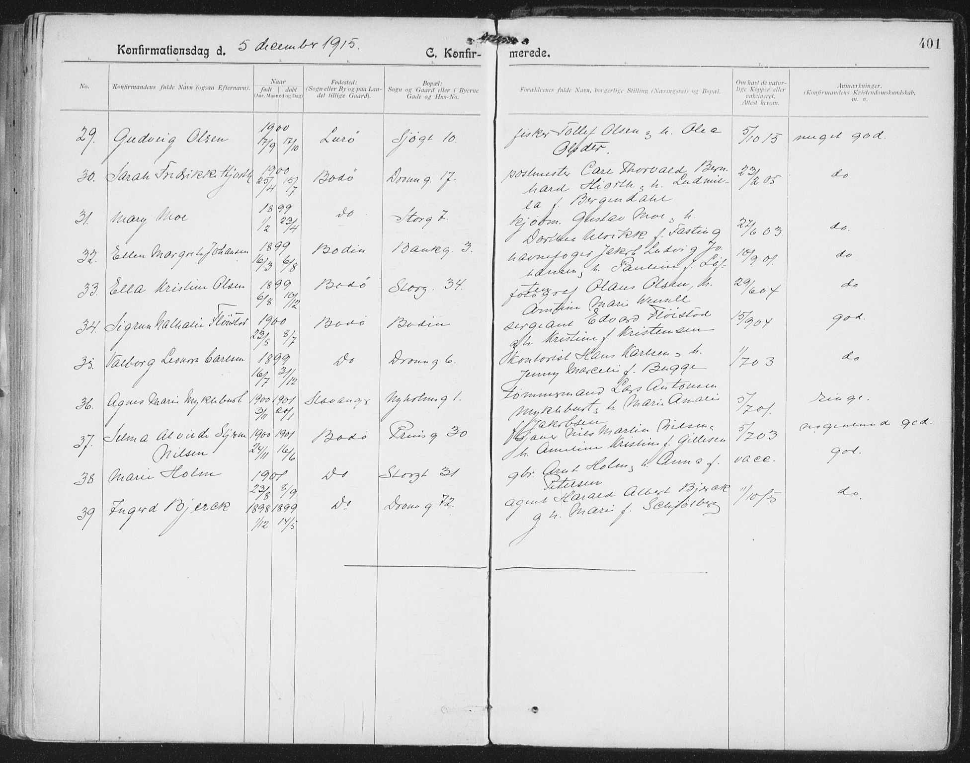 Ministerialprotokoller, klokkerbøker og fødselsregistre - Nordland, SAT/A-1459/801/L0011: Parish register (official) no. 801A11, 1900-1916, p. 401