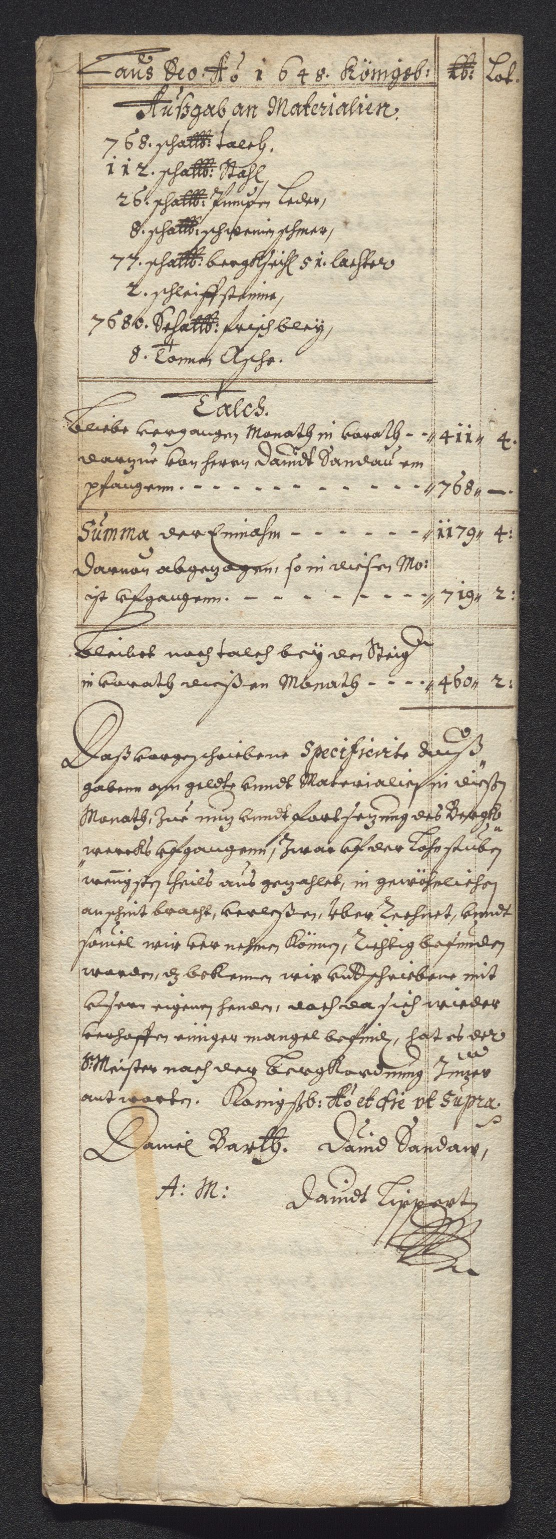 Kongsberg Sølvverk 1623-1816, SAKO/EA-3135/001/D/Dc/Dcd/L0022: Utgiftsregnskap for gruver m.m., 1647-1648, p. 840