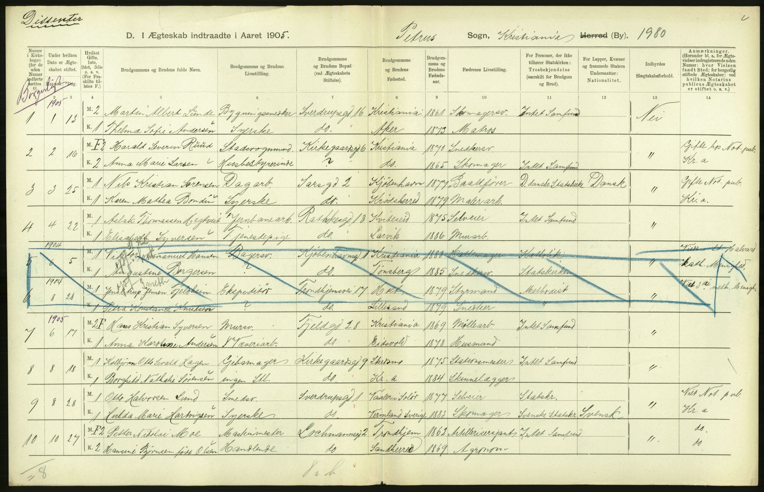 Statistisk sentralbyrå, Sosiodemografiske emner, Befolkning, AV/RA-S-2228/D/Df/Dfa/Dfaa/L0004: Kristiania: Gifte, døde, 1903, p. 616