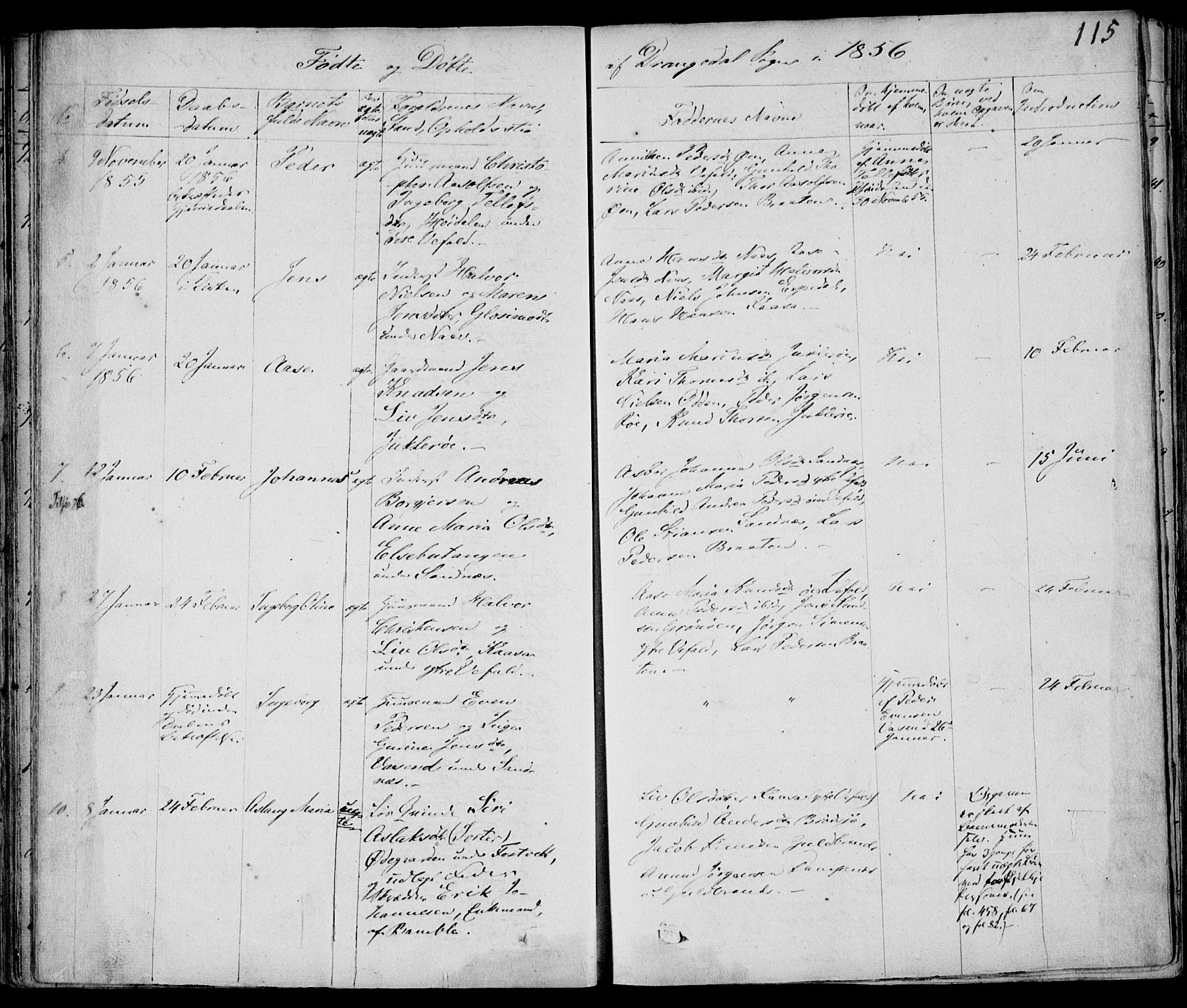 Drangedal kirkebøker, SAKO/A-258/F/Fa/L0007a: Parish register (official) no. 7a, 1837-1856, p. 115