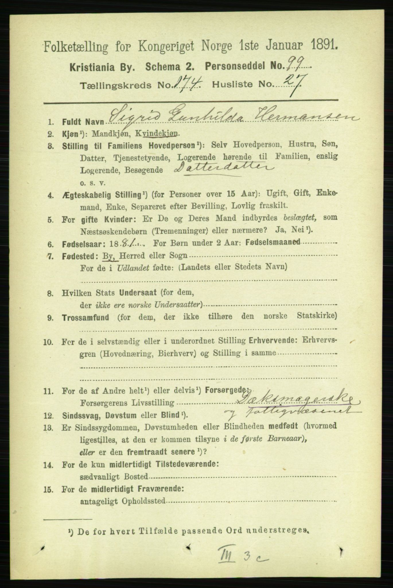 RA, 1891 census for 0301 Kristiania, 1891, p. 104671