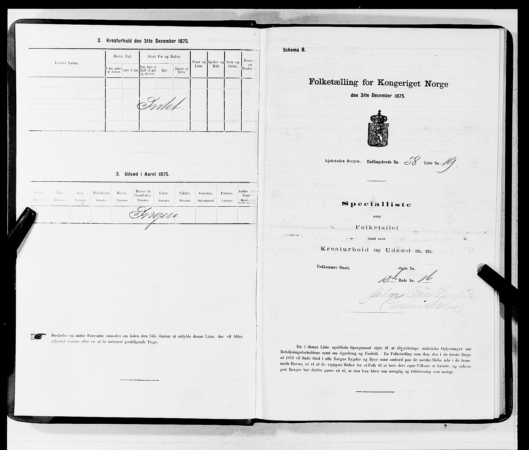 SAB, 1875 census for 1301 Bergen, 1875, p. 3103