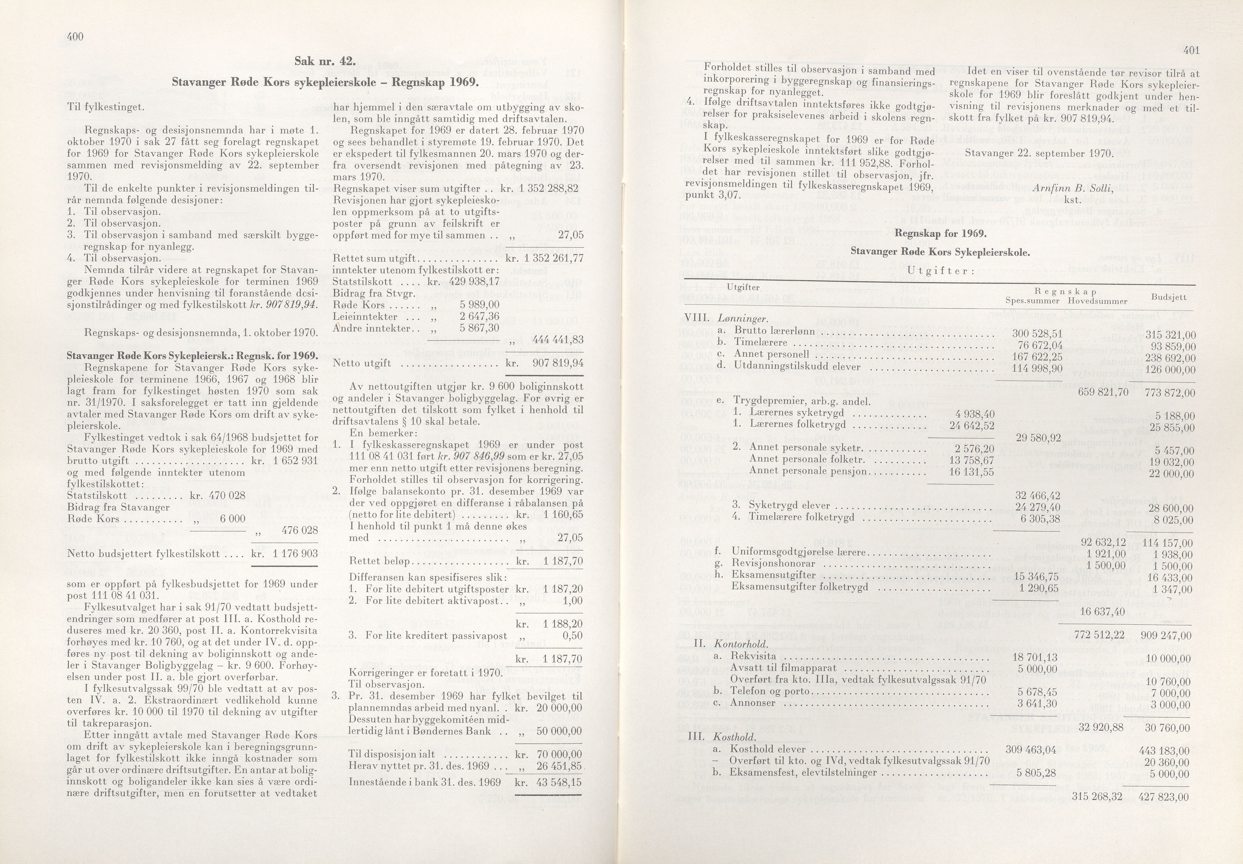 Rogaland fylkeskommune - Fylkesrådmannen , IKAR/A-900/A/Aa/Aaa/L0090: Møtebok , 1970, p. 400-401