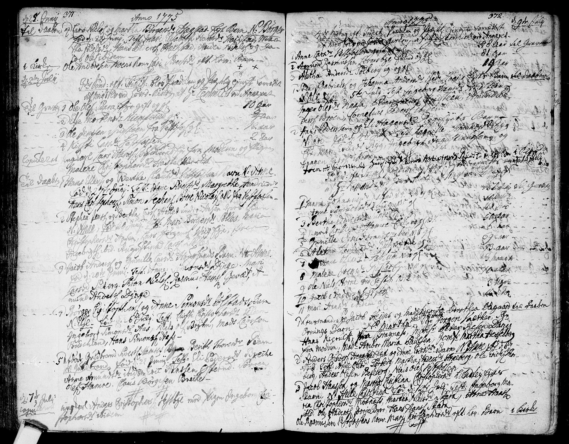 Eiker kirkebøker, AV/SAKO-A-4/F/Fa/L0008: Parish register (official) no. I 8, 1764-1788, p. 371-372
