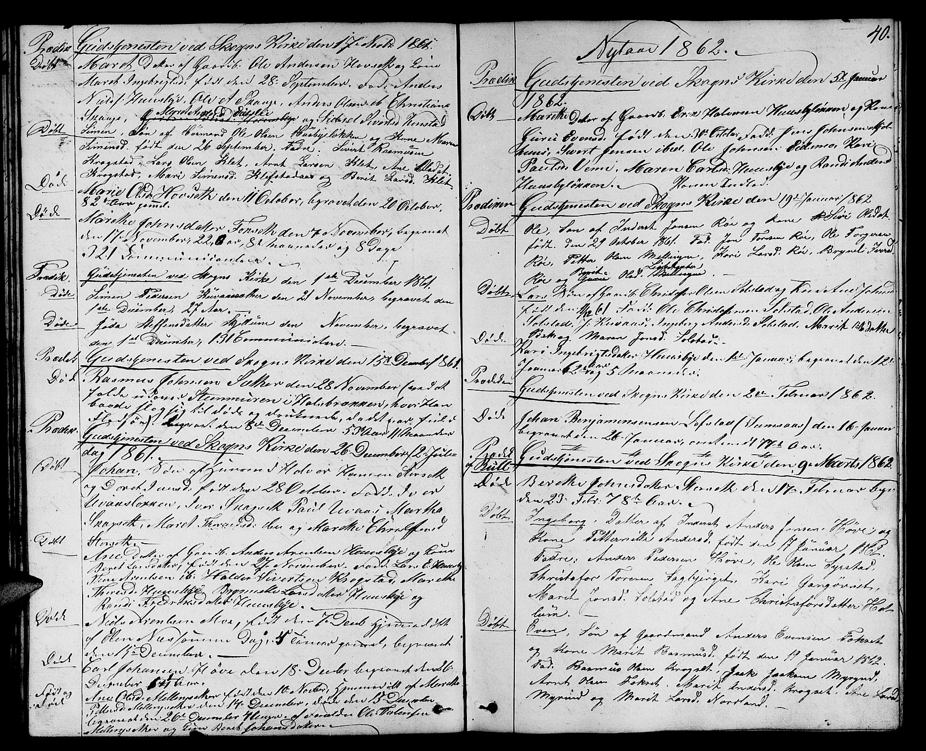 Ministerialprotokoller, klokkerbøker og fødselsregistre - Sør-Trøndelag, SAT/A-1456/667/L0797: Parish register (copy) no. 667C02, 1849-1867, p. 40