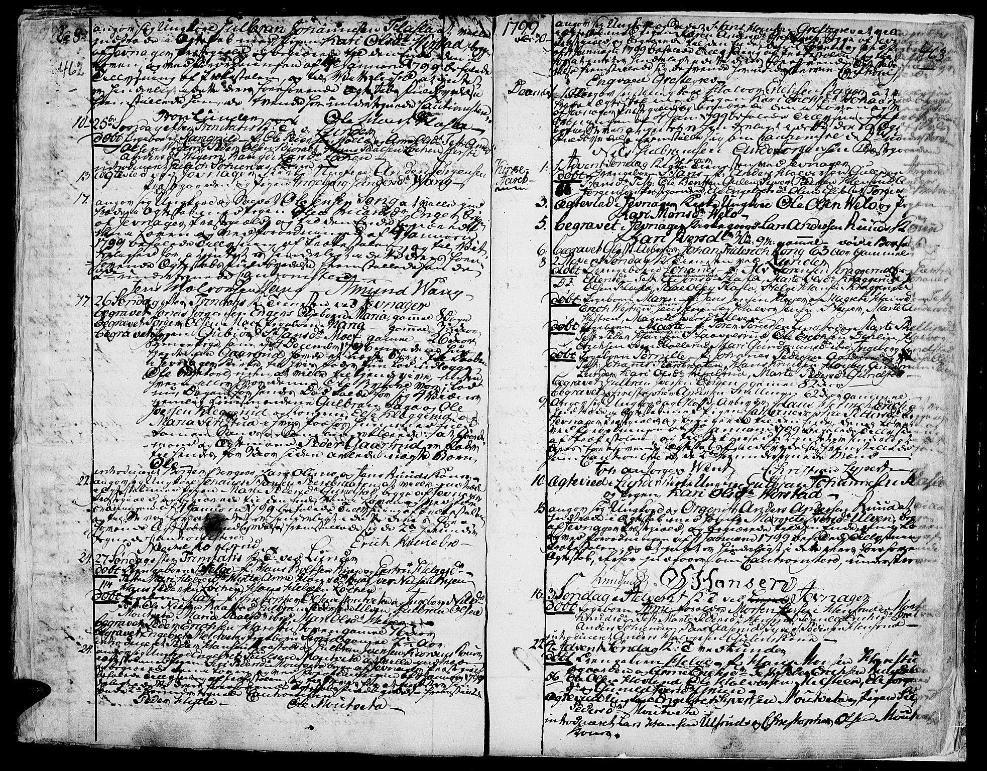 Jevnaker prestekontor, SAH/PREST-116/H/Ha/Haa/L0003: Parish register (official) no. 3, 1752-1799, p. 462-463