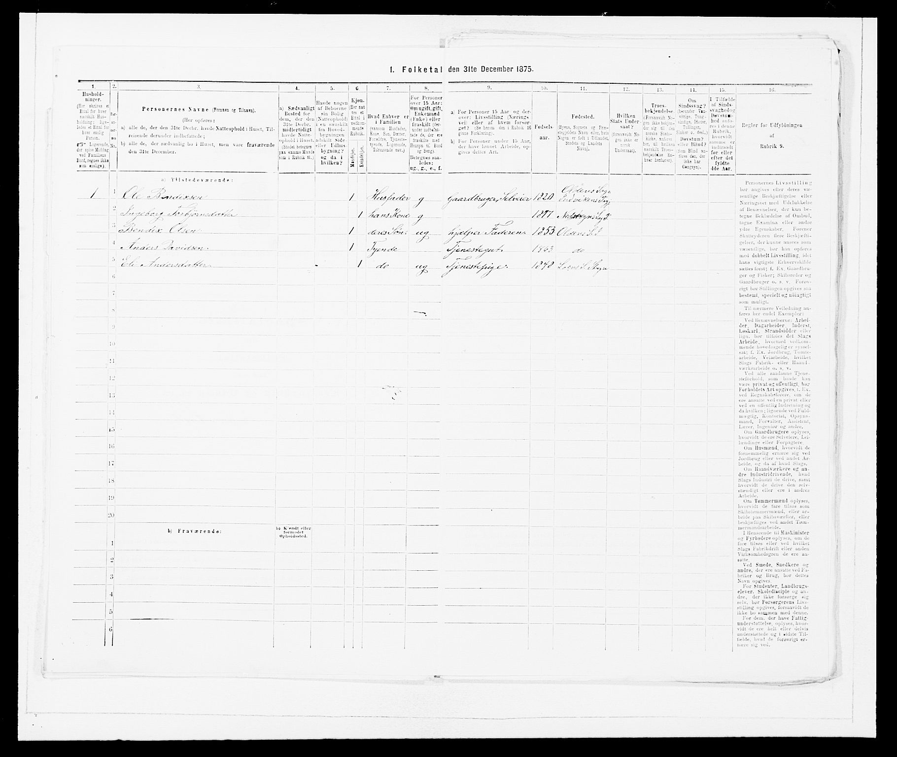 SAB, 1875 Census for 1447P Innvik, 1875, p. 715