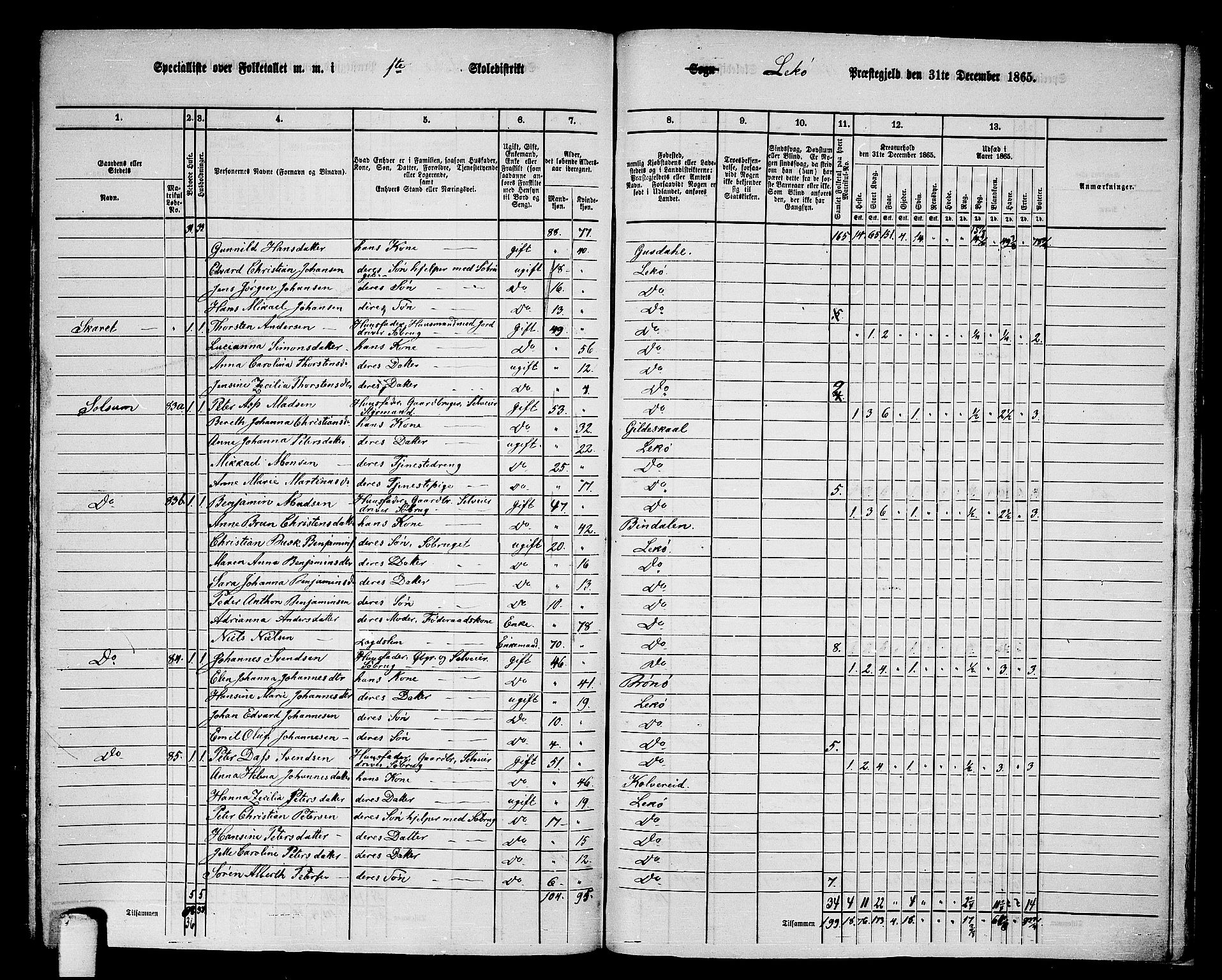 RA, 1865 census for Leka, 1865, p. 49