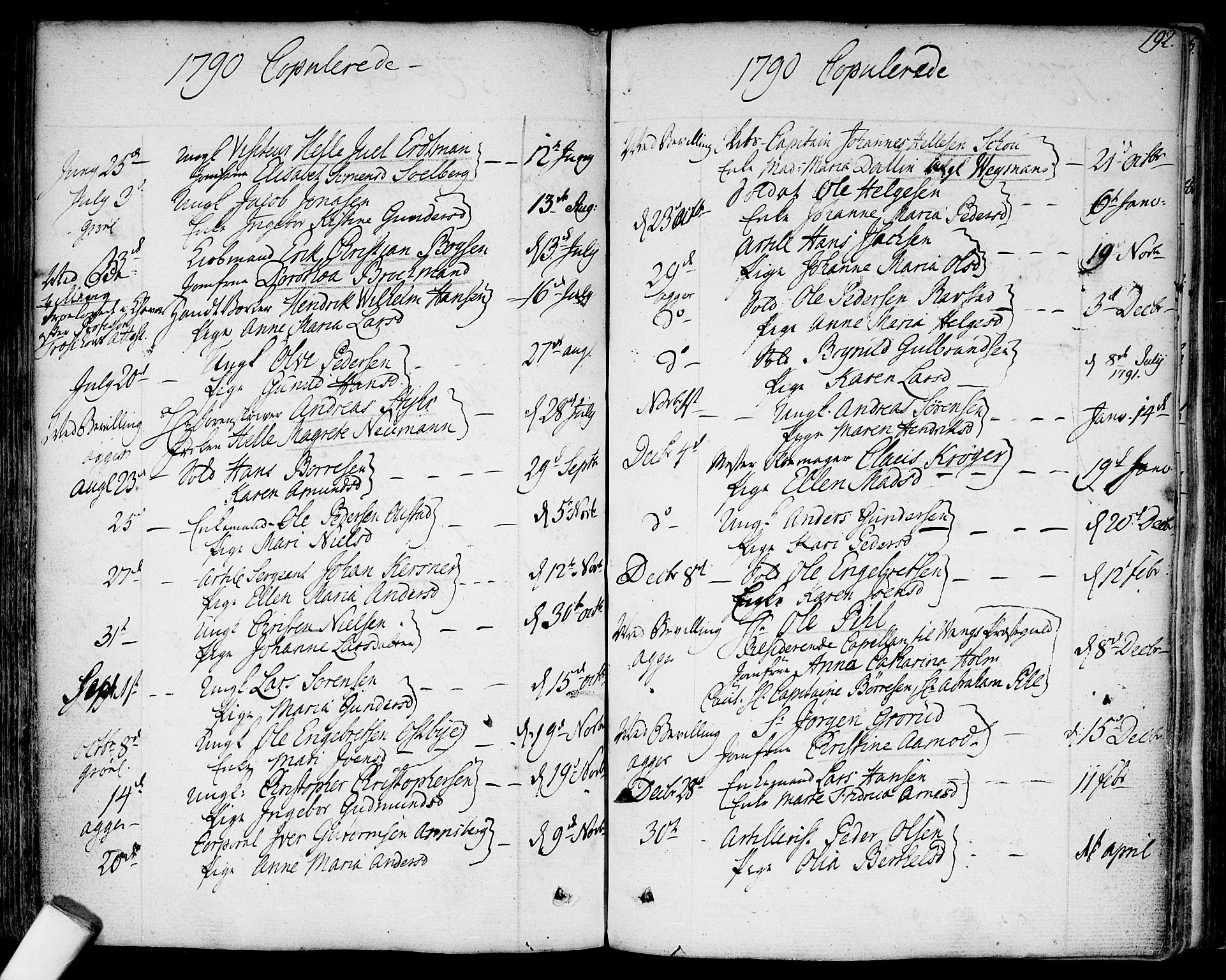 Garnisonsmenigheten Kirkebøker, SAO/A-10846/F/Fa/L0003: Parish register (official) no. 3, 1777-1809, p. 192