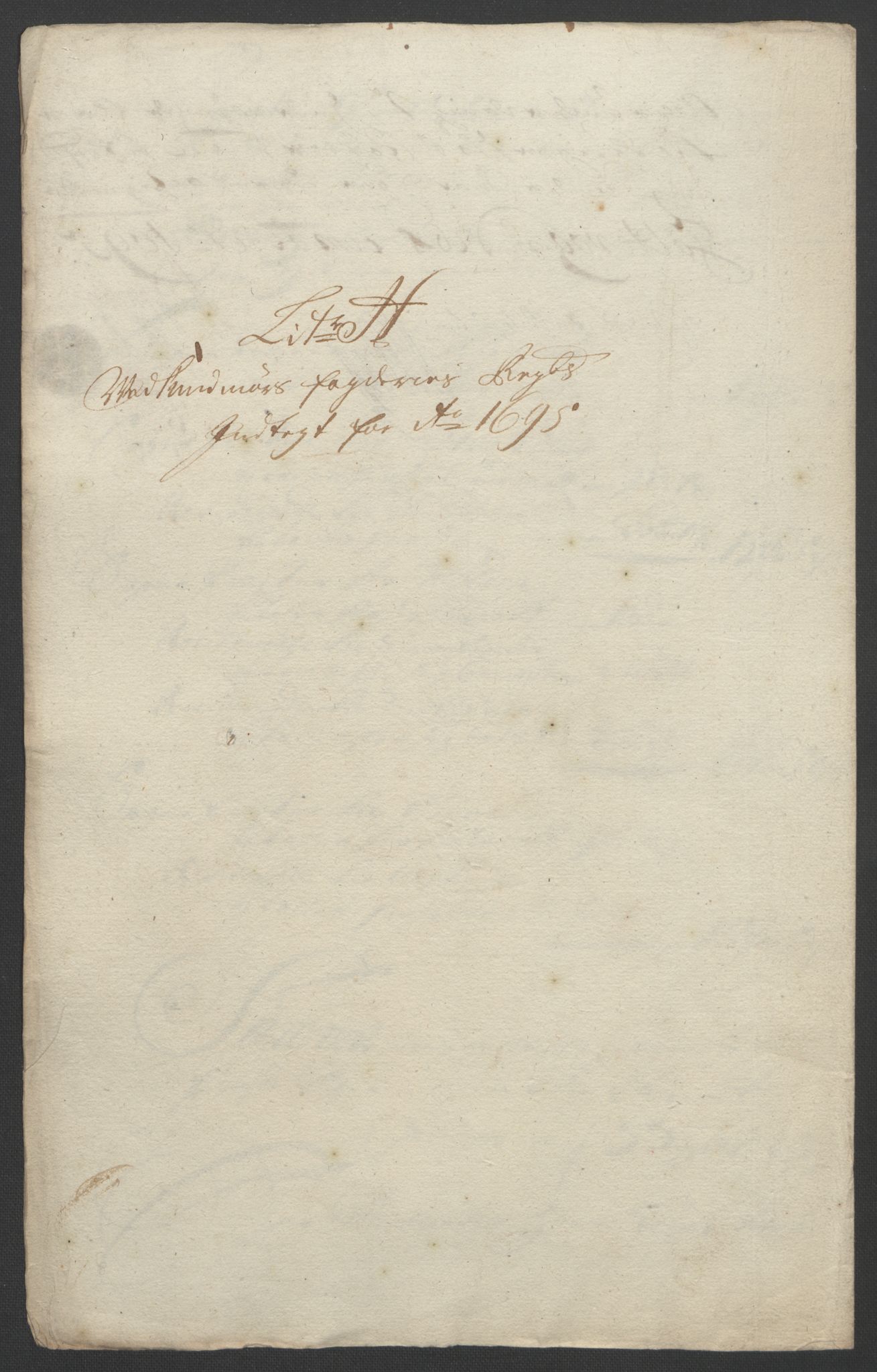 Rentekammeret inntil 1814, Reviderte regnskaper, Fogderegnskap, RA/EA-4092/R54/L3555: Fogderegnskap Sunnmøre, 1694-1695, p. 307