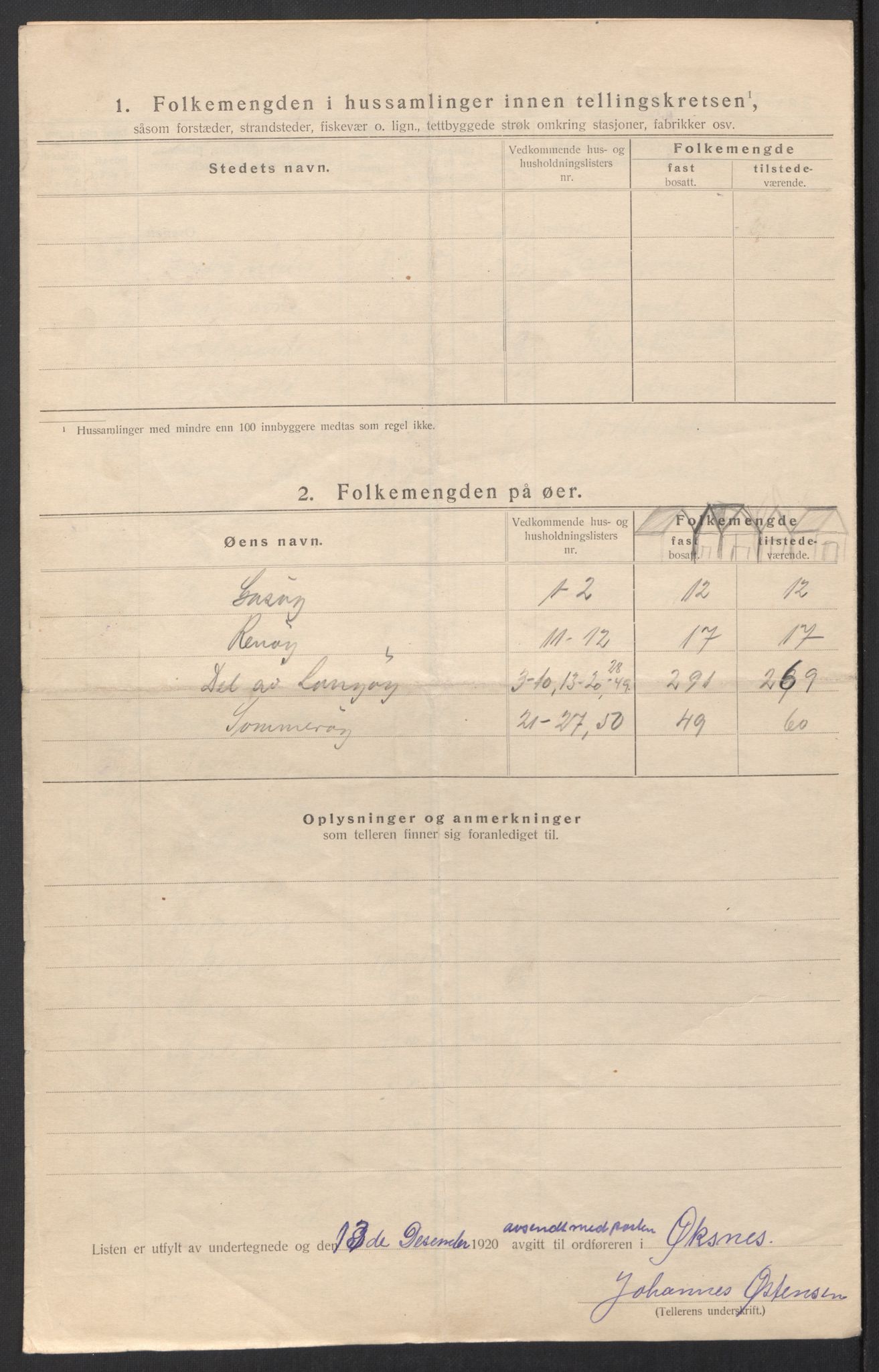 SAT, 1920 census for Øksnes, 1920, p. 23