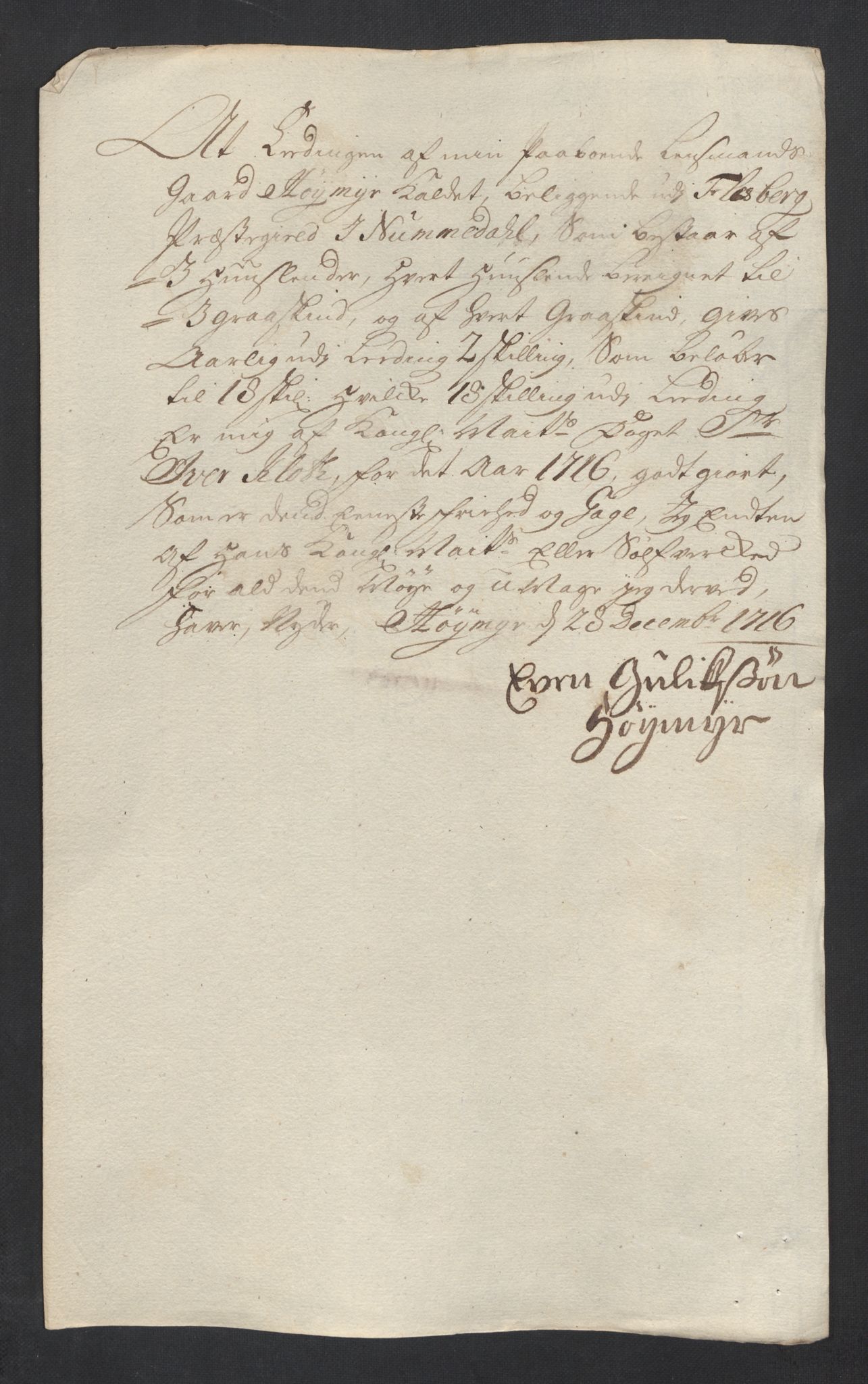 Rentekammeret inntil 1814, Reviderte regnskaper, Fogderegnskap, AV/RA-EA-4092/R24/L1592: Fogderegnskap Numedal og Sandsvær, 1716, p. 293