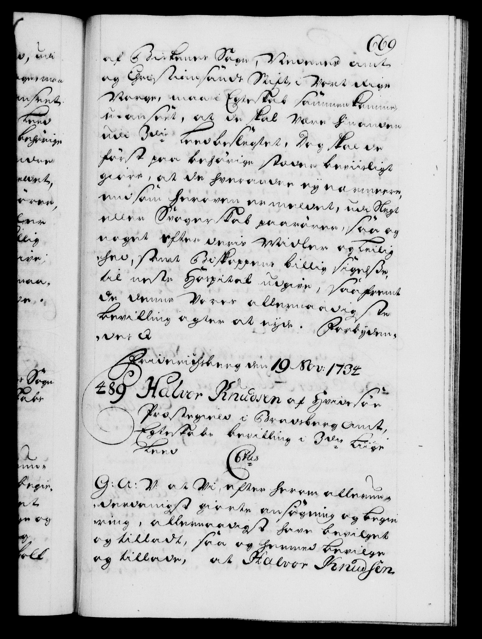 Danske Kanselli 1572-1799, AV/RA-EA-3023/F/Fc/Fca/Fcaa/L0028: Norske registre, 1733-1734, p. 669a
