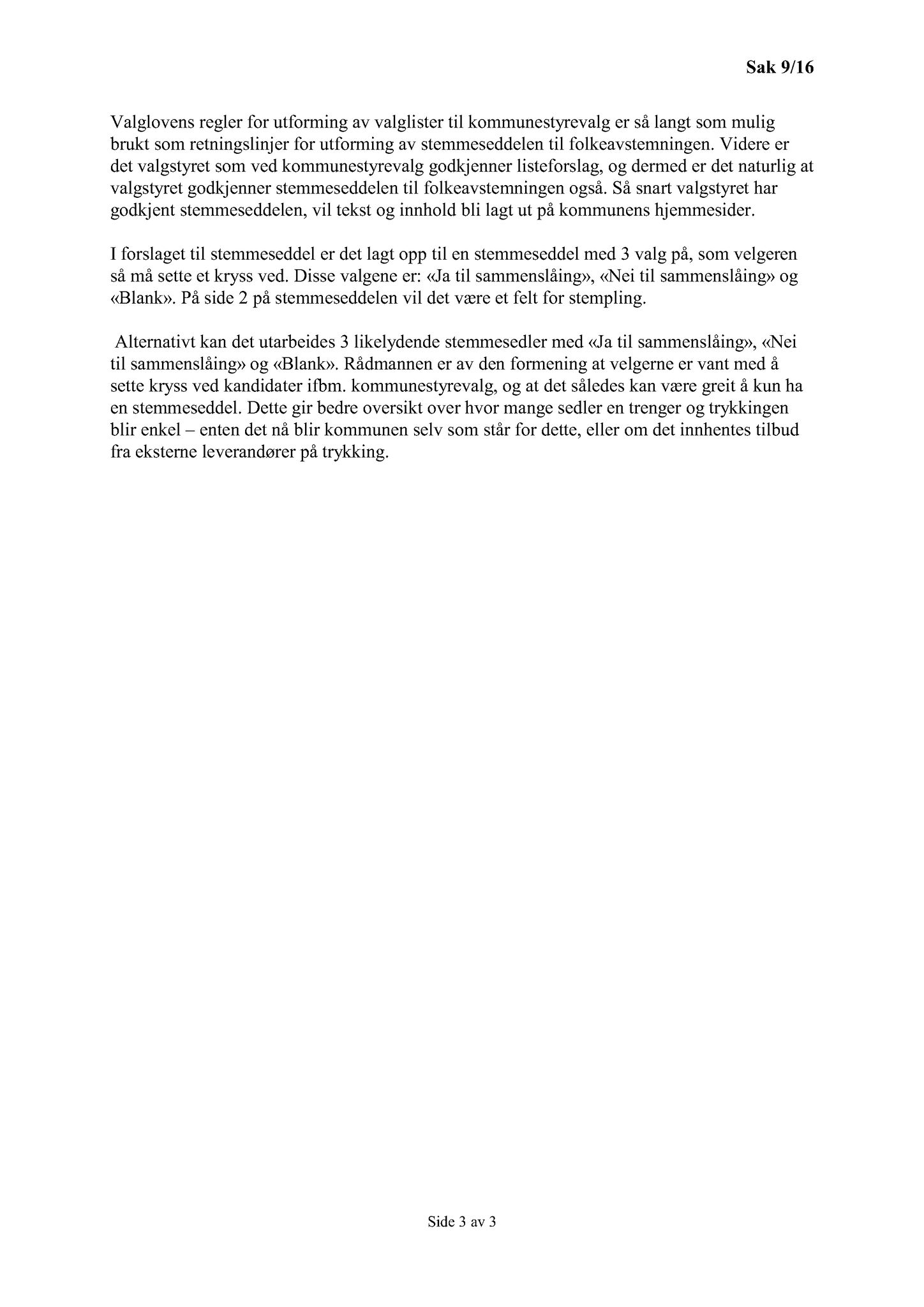 Klæbu Kommune, TRKO/KK/10-VS/L002: Valgstyret - Møtedokumenter, 2016, p. 20