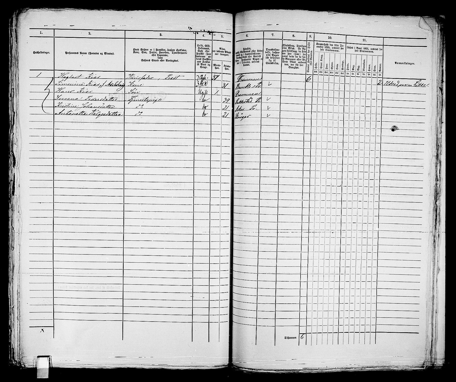 RA, 1865 census for Strømsø in Drammen, 1865, p. 498