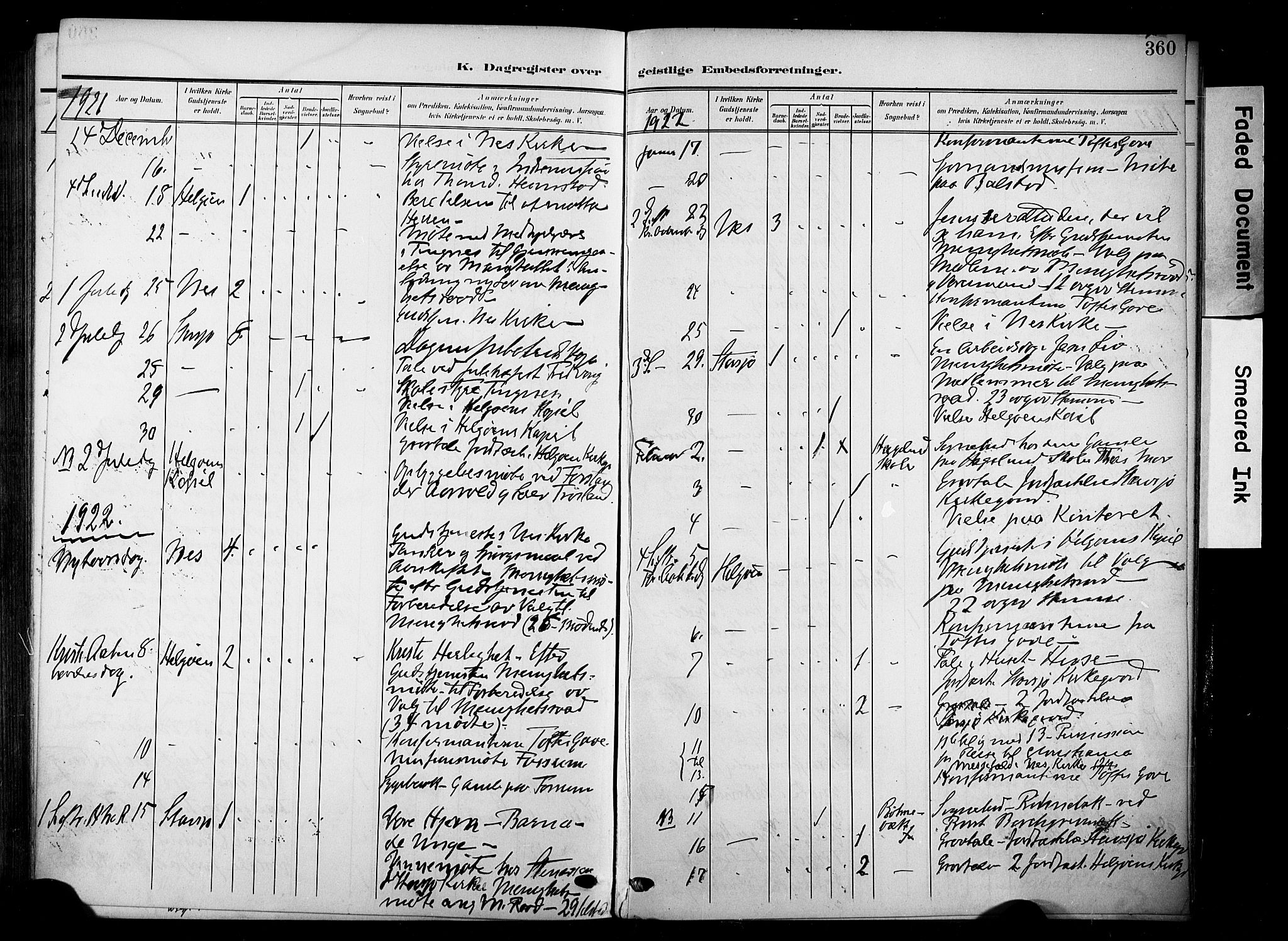 Nes prestekontor, Hedmark, SAH/PREST-020/K/Ka/L0014: Parish register (official) no. 14, 1906-1929, p. 360