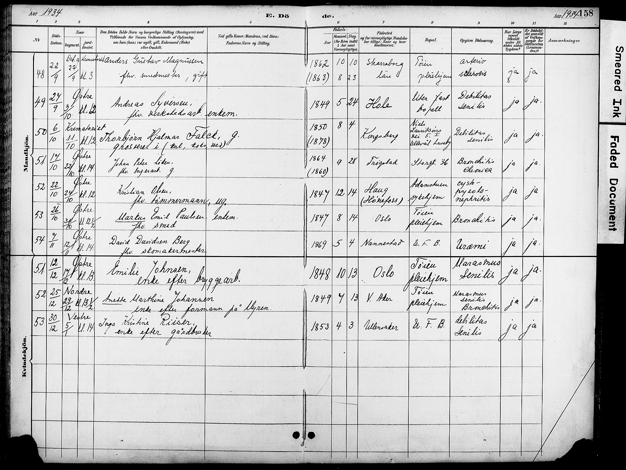 Krohgstøtten sykehusprest Kirkebøker, AV/SAO-A-10854/F/Fa/L0003: Parish register (official) no. 3, 1890-1935, p. 158