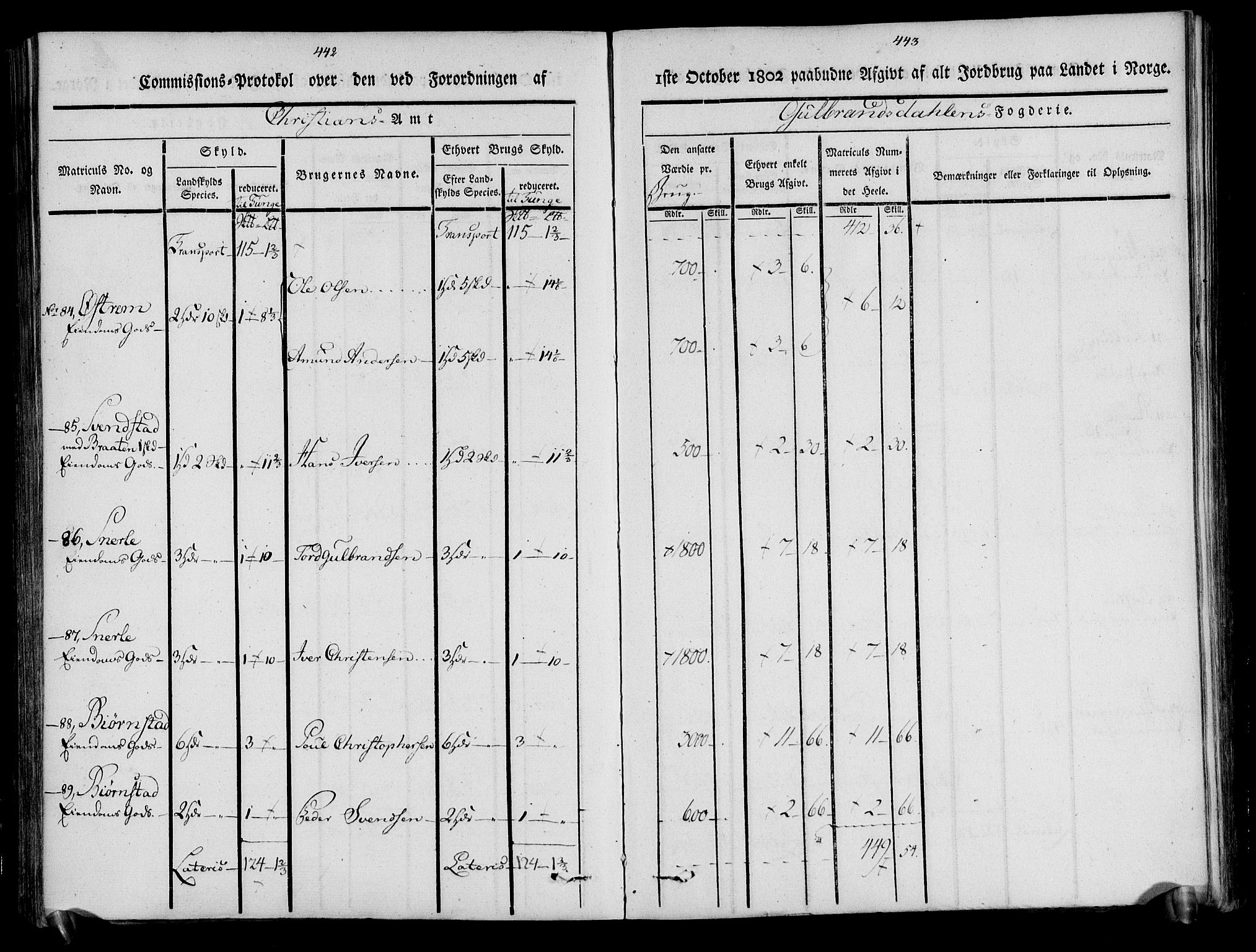 Rentekammeret inntil 1814, Realistisk ordnet avdeling, AV/RA-EA-4070/N/Ne/Nea/L0039: Gudbrandsdalen fogderi. Kommisjonsprotokoll, 1803, p. 227