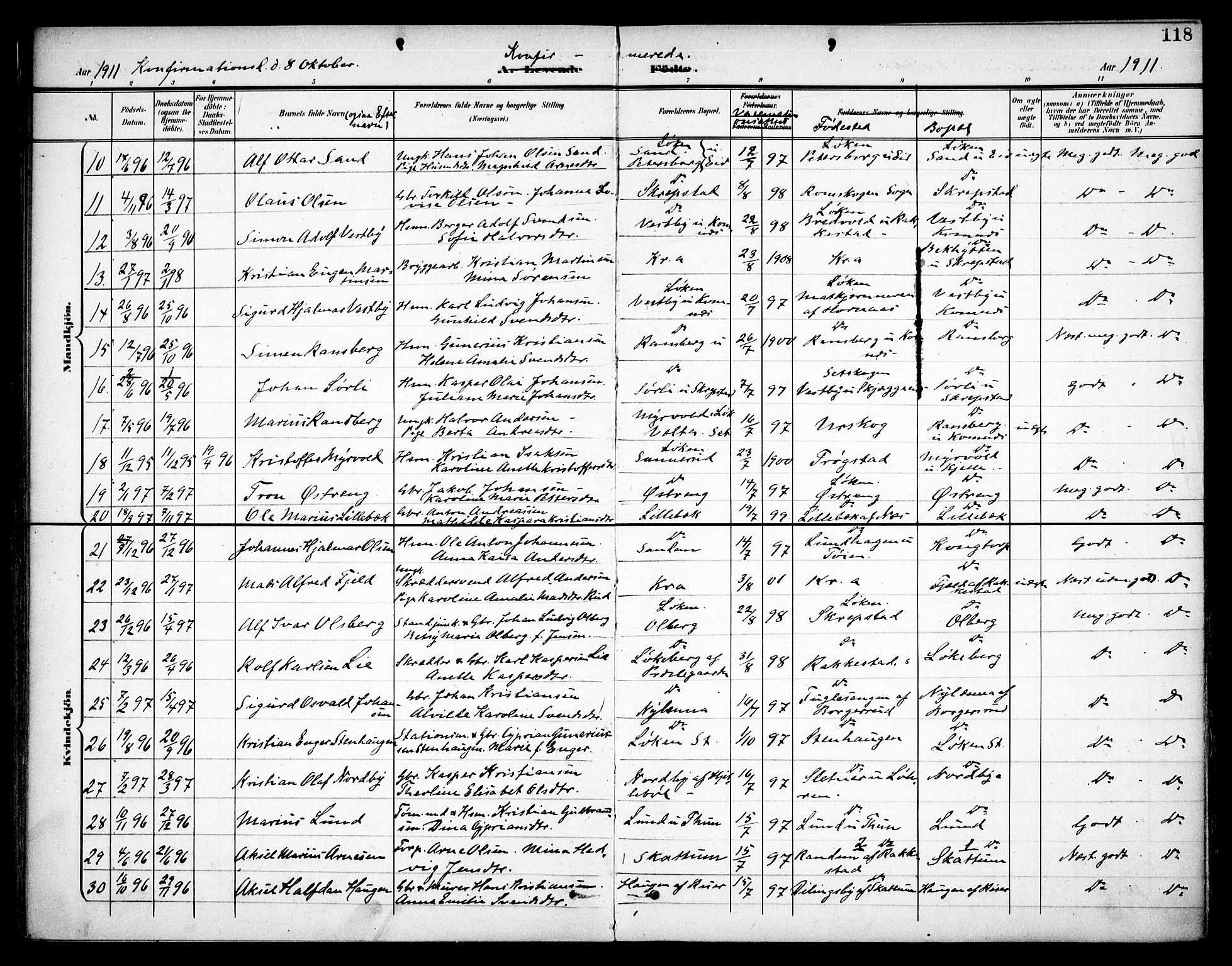 Høland prestekontor Kirkebøker, AV/SAO-A-10346a/F/Fa/L0015: Parish register (official) no. I 15, 1897-1912, p. 118