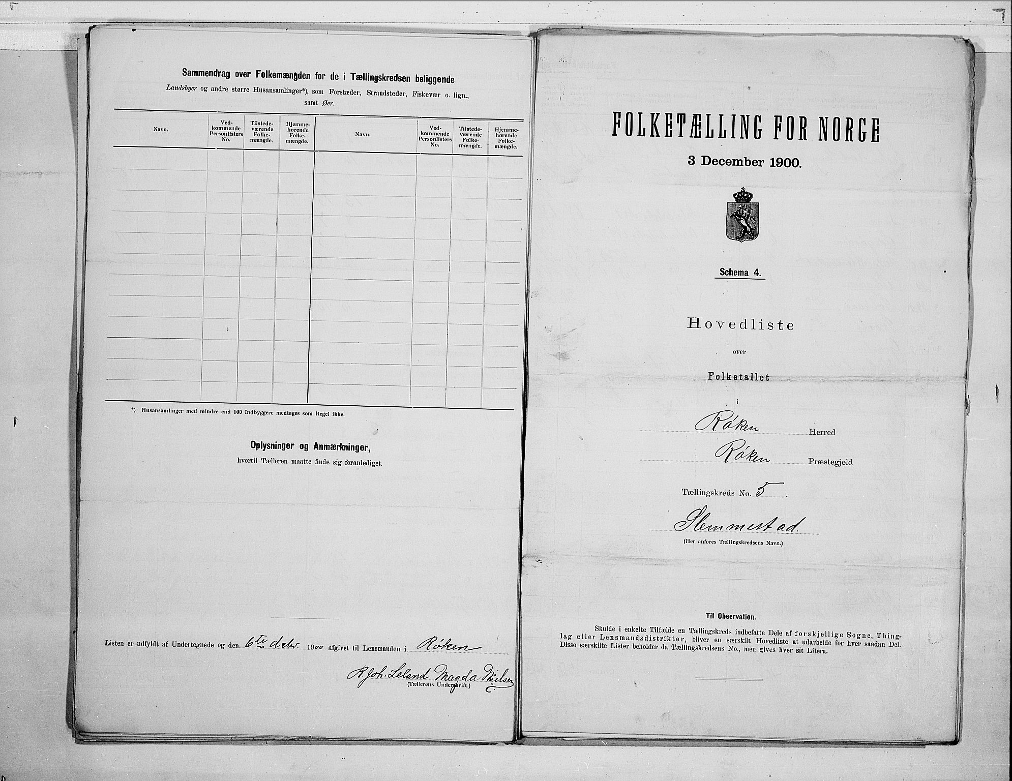RA, 1900 census for Røyken, 1900, p. 14