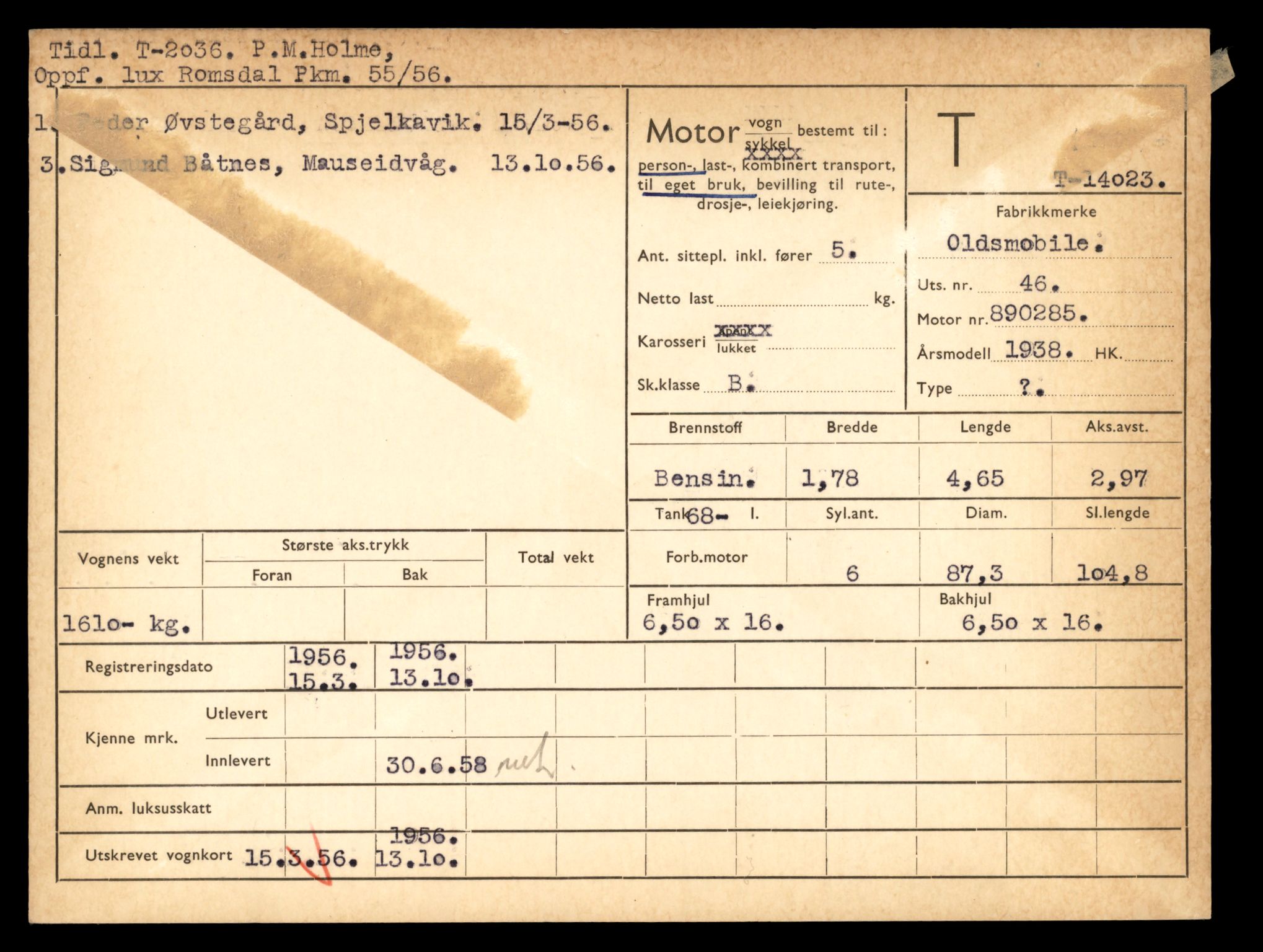 Møre og Romsdal vegkontor - Ålesund trafikkstasjon, AV/SAT-A-4099/F/Fe/L0042: Registreringskort for kjøretøy T 13906 - T 14079, 1927-1998, p. 1793