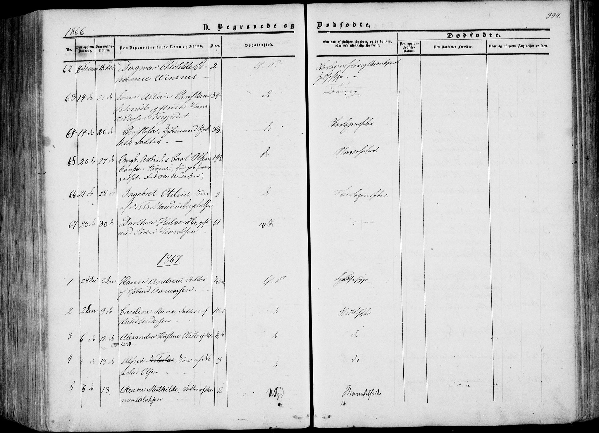 Porsgrunn kirkebøker , AV/SAKO-A-104/F/Fa/L0007: Parish register (official) no. 7, 1858-1877, p. 394