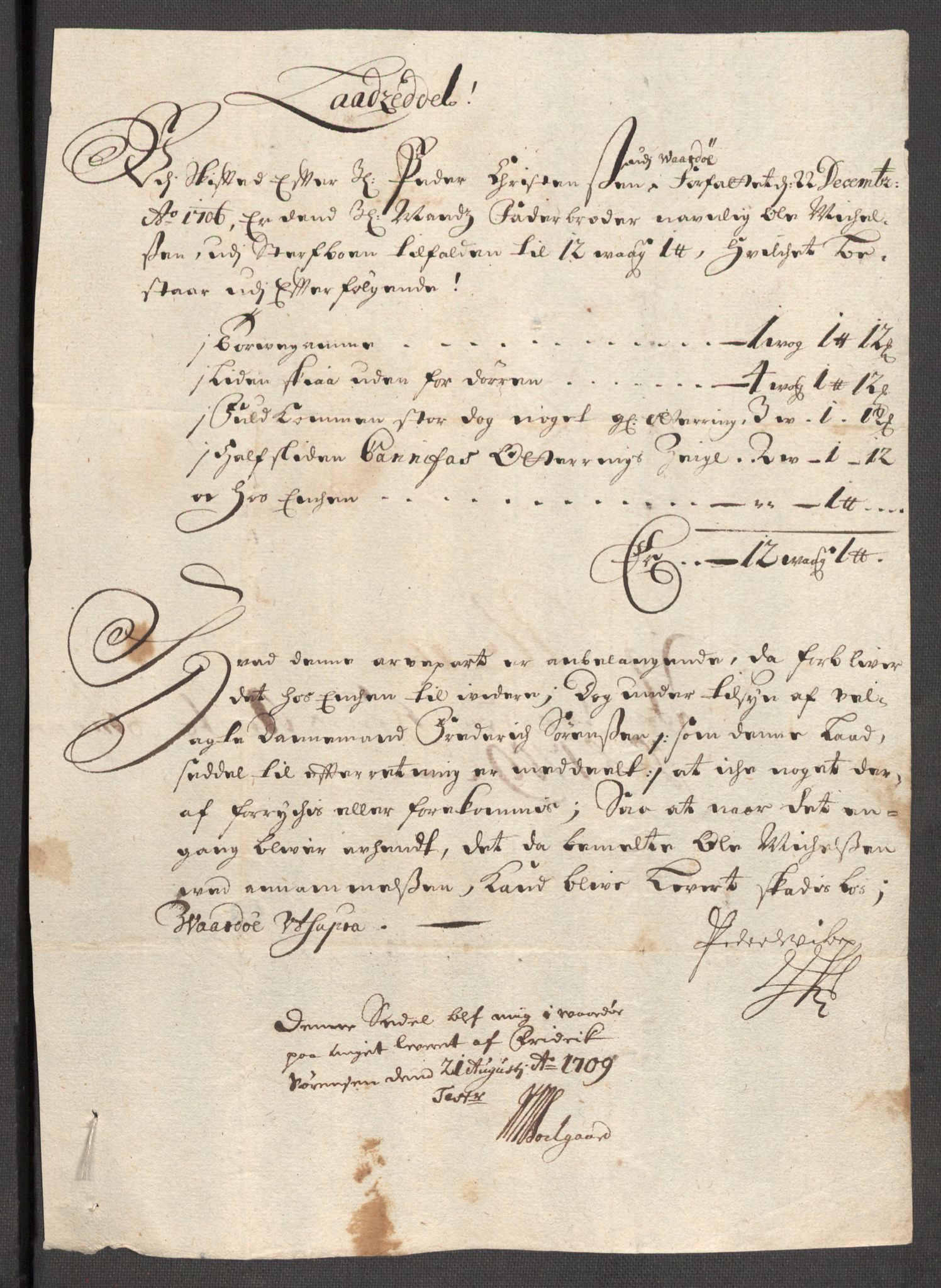 Rentekammeret inntil 1814, Reviderte regnskaper, Fogderegnskap, AV/RA-EA-4092/R69/L4855: Fogderegnskap Finnmark/Vardøhus, 1709-1712, p. 165