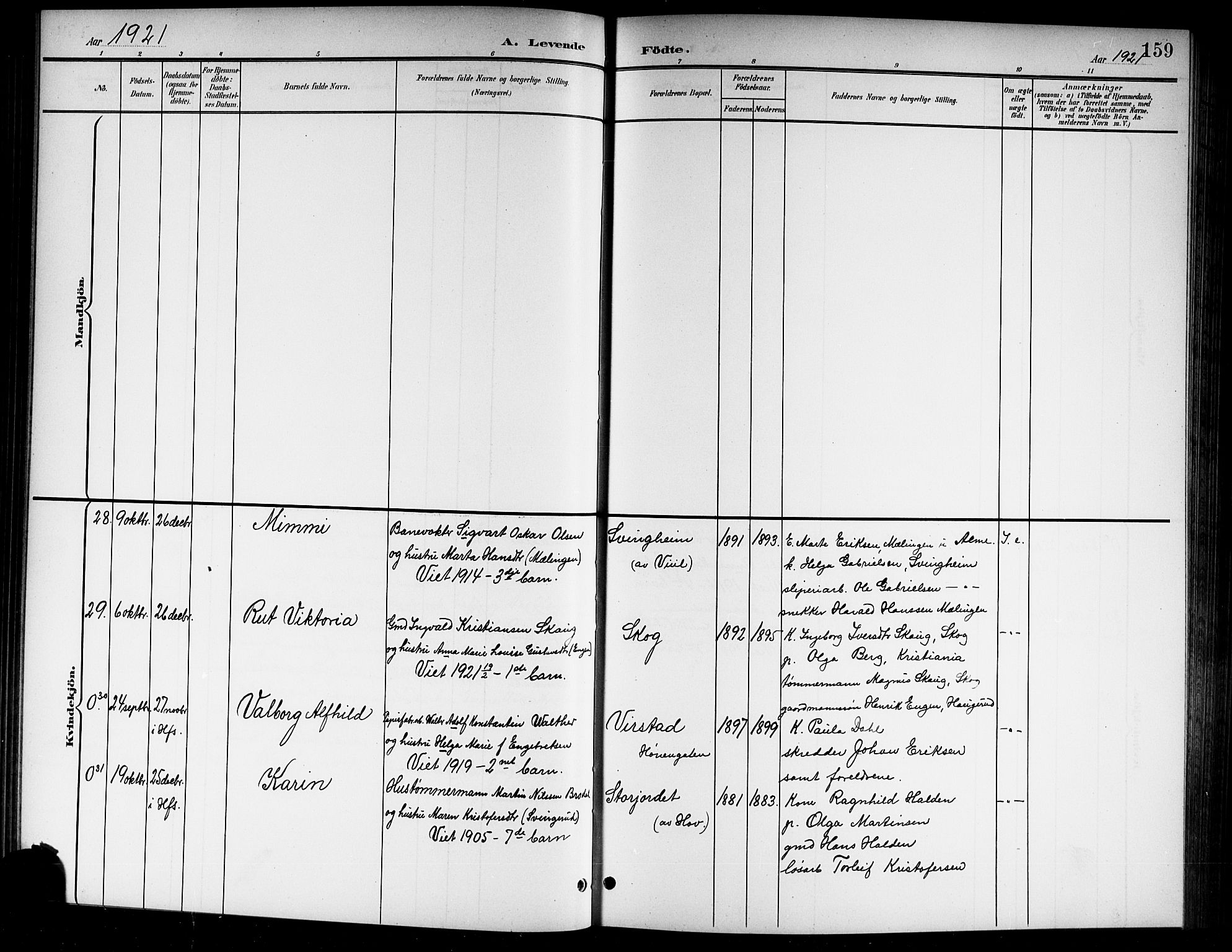 Norderhov kirkebøker, AV/SAKO-A-237/G/Gb/L0002: Parish register (copy) no. II 2, 1891-1921, p. 159