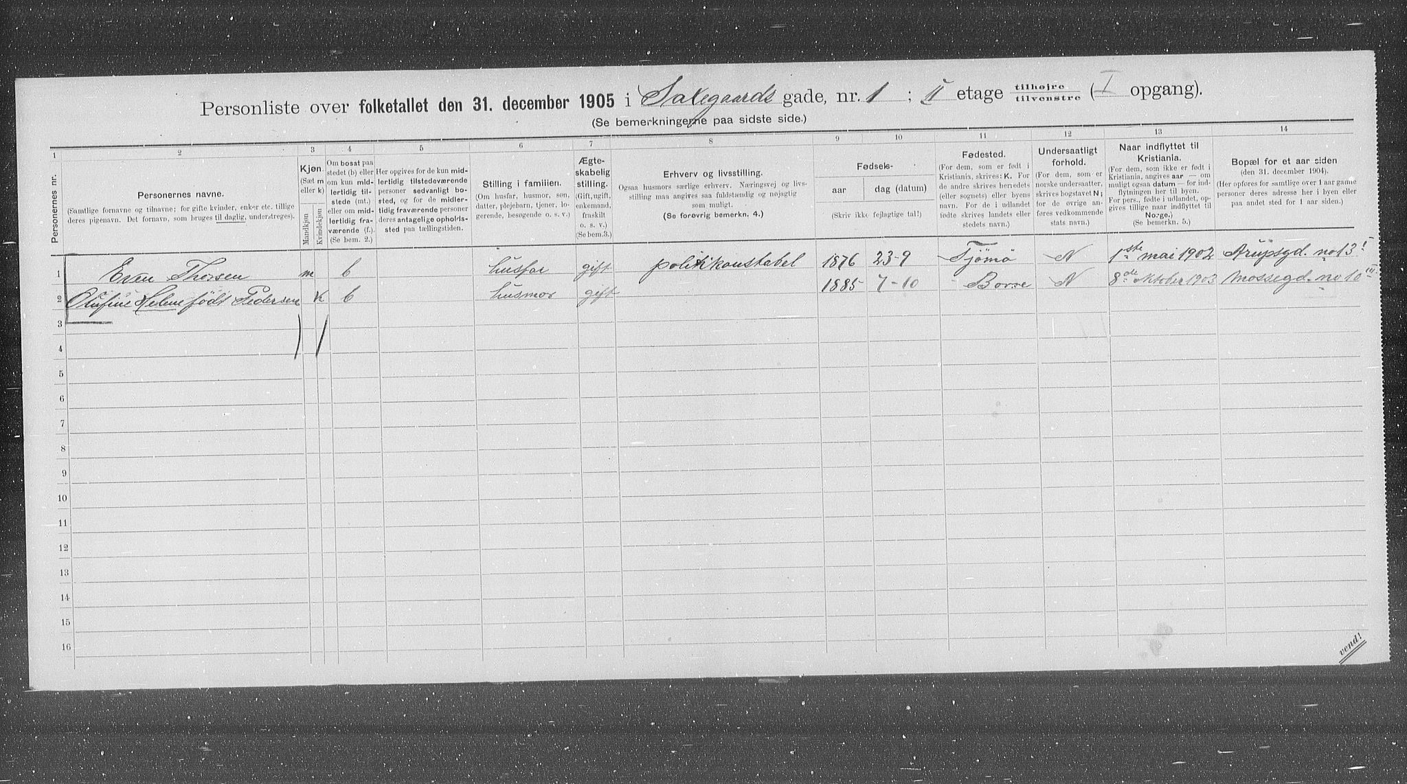 OBA, Municipal Census 1905 for Kristiania, 1905, p. 46436