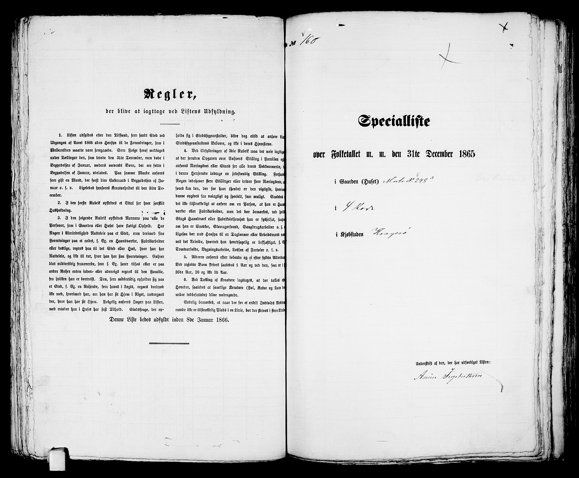 RA, 1865 census for Kragerø/Kragerø, 1865, p. 330