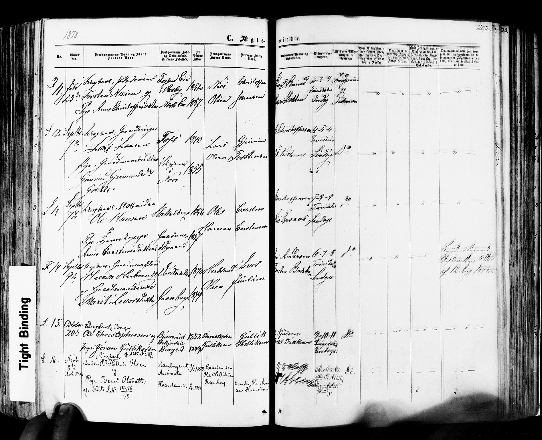 Flesberg kirkebøker, SAKO/A-18/F/Fa/L0007: Parish register (official) no. I 7, 1861-1878, p. 292