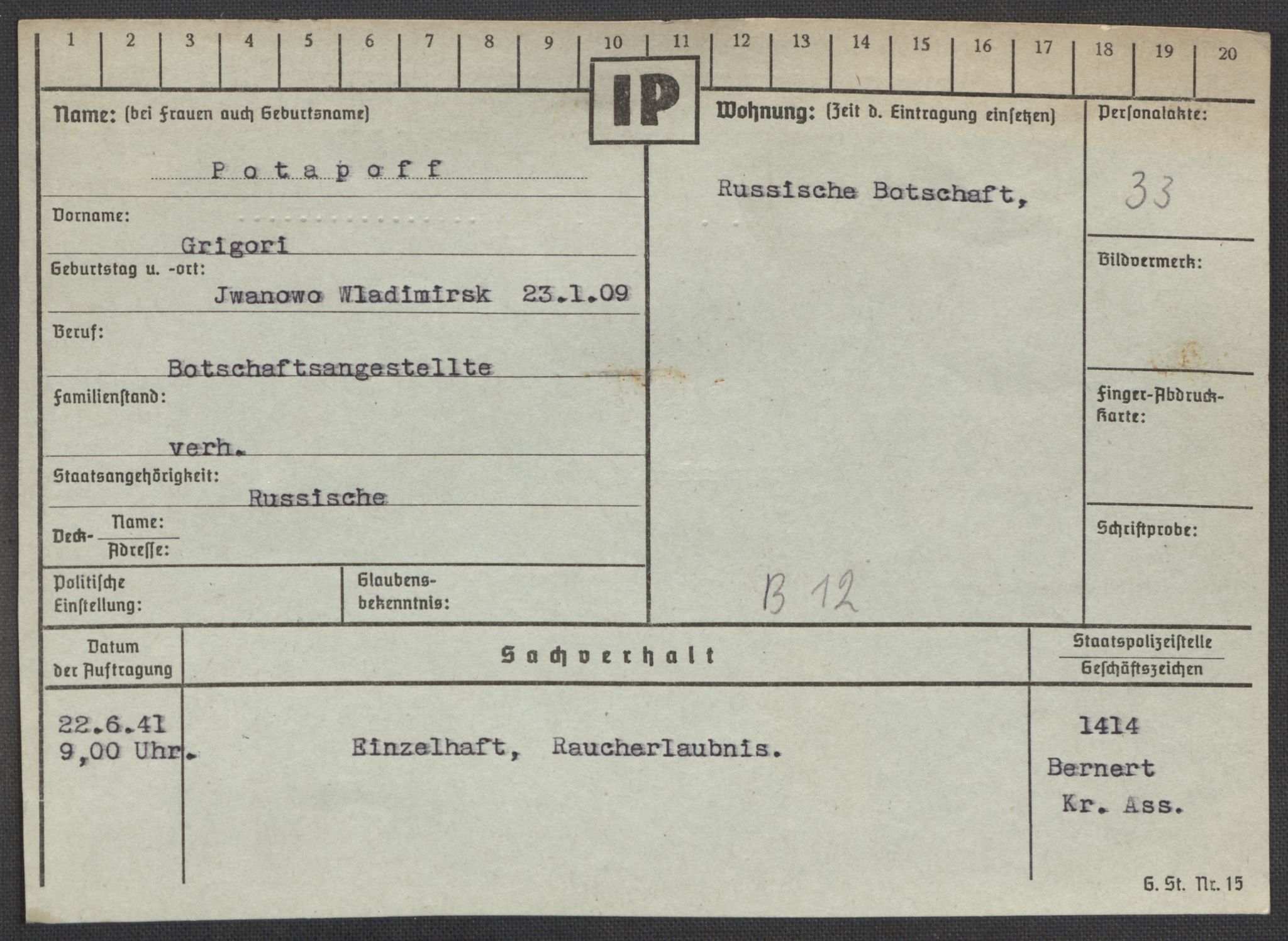 Befehlshaber der Sicherheitspolizei und des SD, AV/RA-RAFA-5969/E/Ea/Eaa/L0008: Register over norske fanger i Møllergata 19: Oelze-Ru, 1940-1945, p. 926