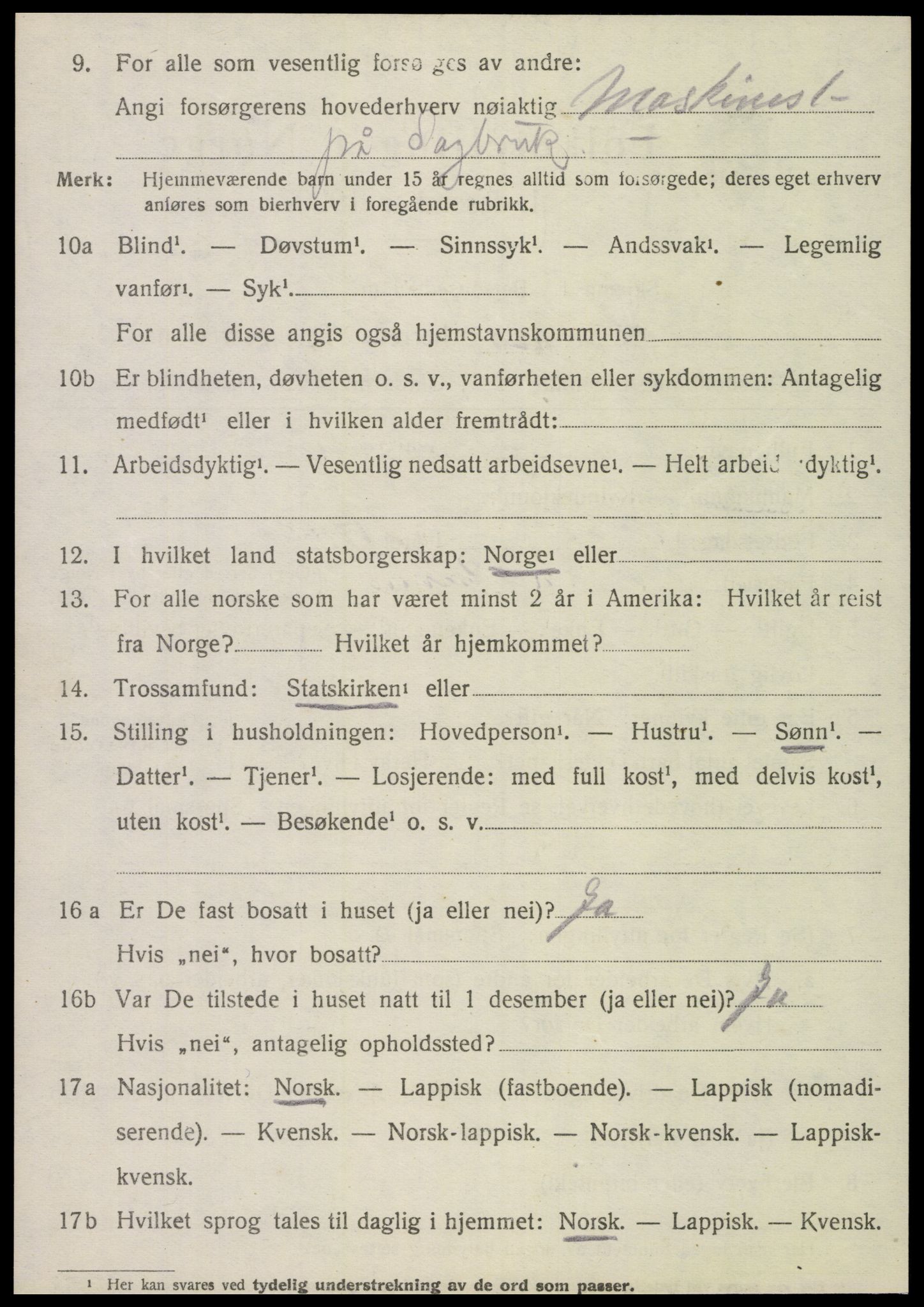 SAT, 1920 census for Hemnes, 1920, p. 3727