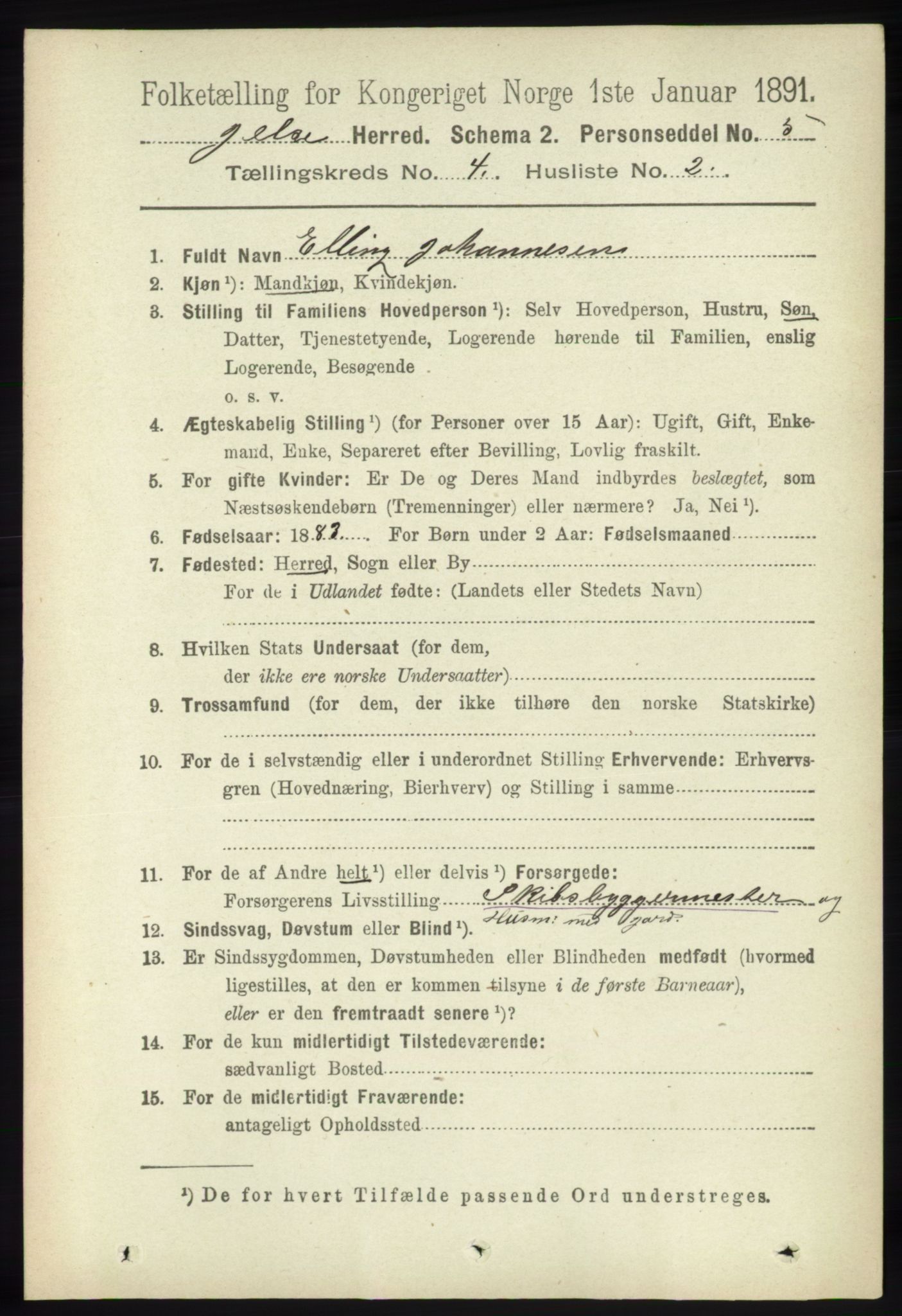 RA, 1891 census for 1138 Jelsa, 1891, p. 714