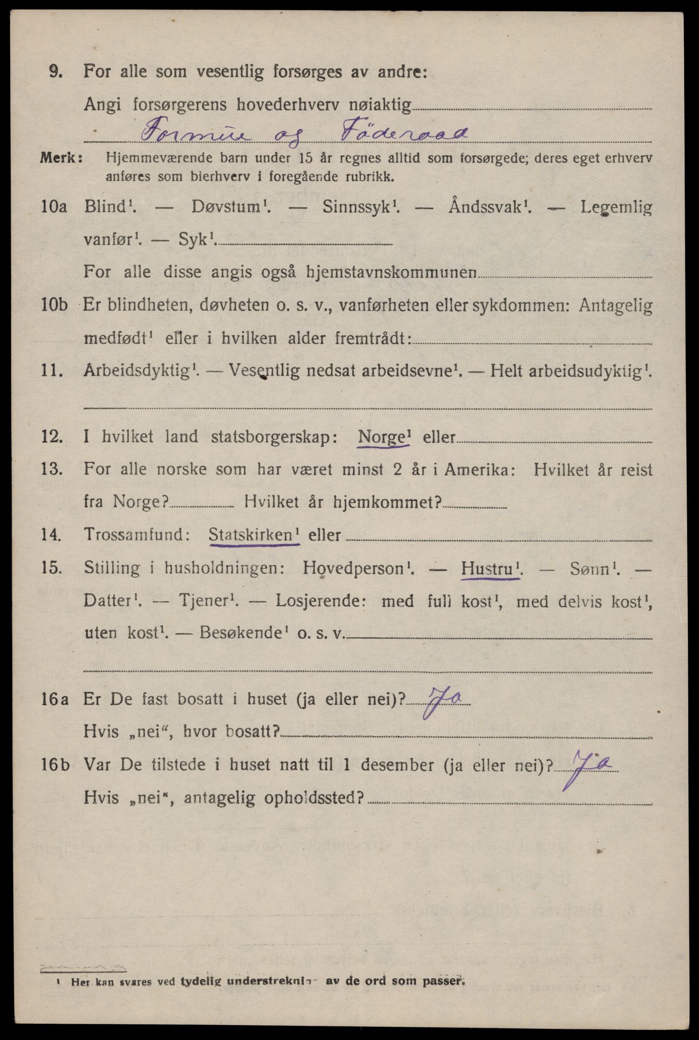 SAST, 1920 census for Jelsa, 1920, p. 1177