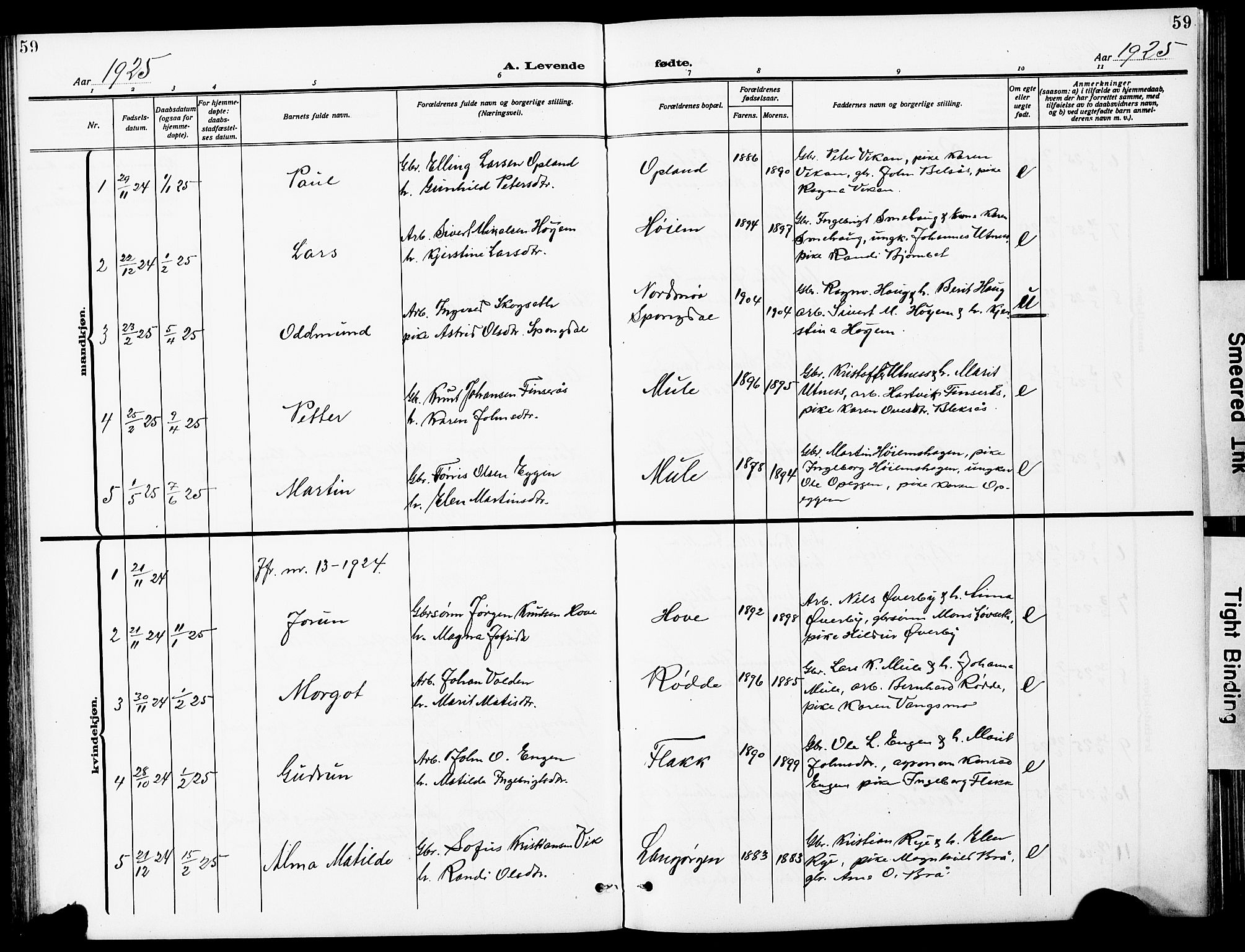 Ministerialprotokoller, klokkerbøker og fødselsregistre - Sør-Trøndelag, SAT/A-1456/612/L0388: Parish register (copy) no. 612C04, 1909-1929, p. 59