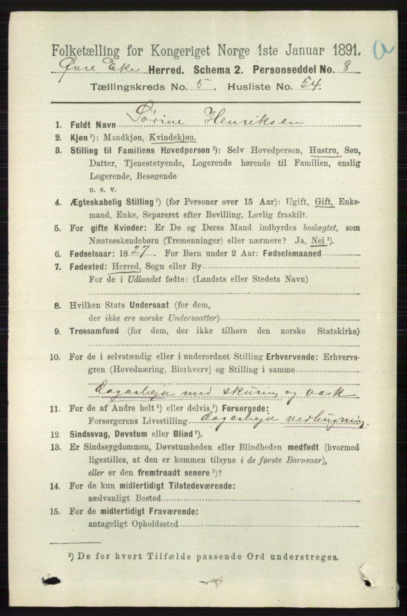 RA, 1891 census for 0624 Øvre Eiker, 1891, p. 2179