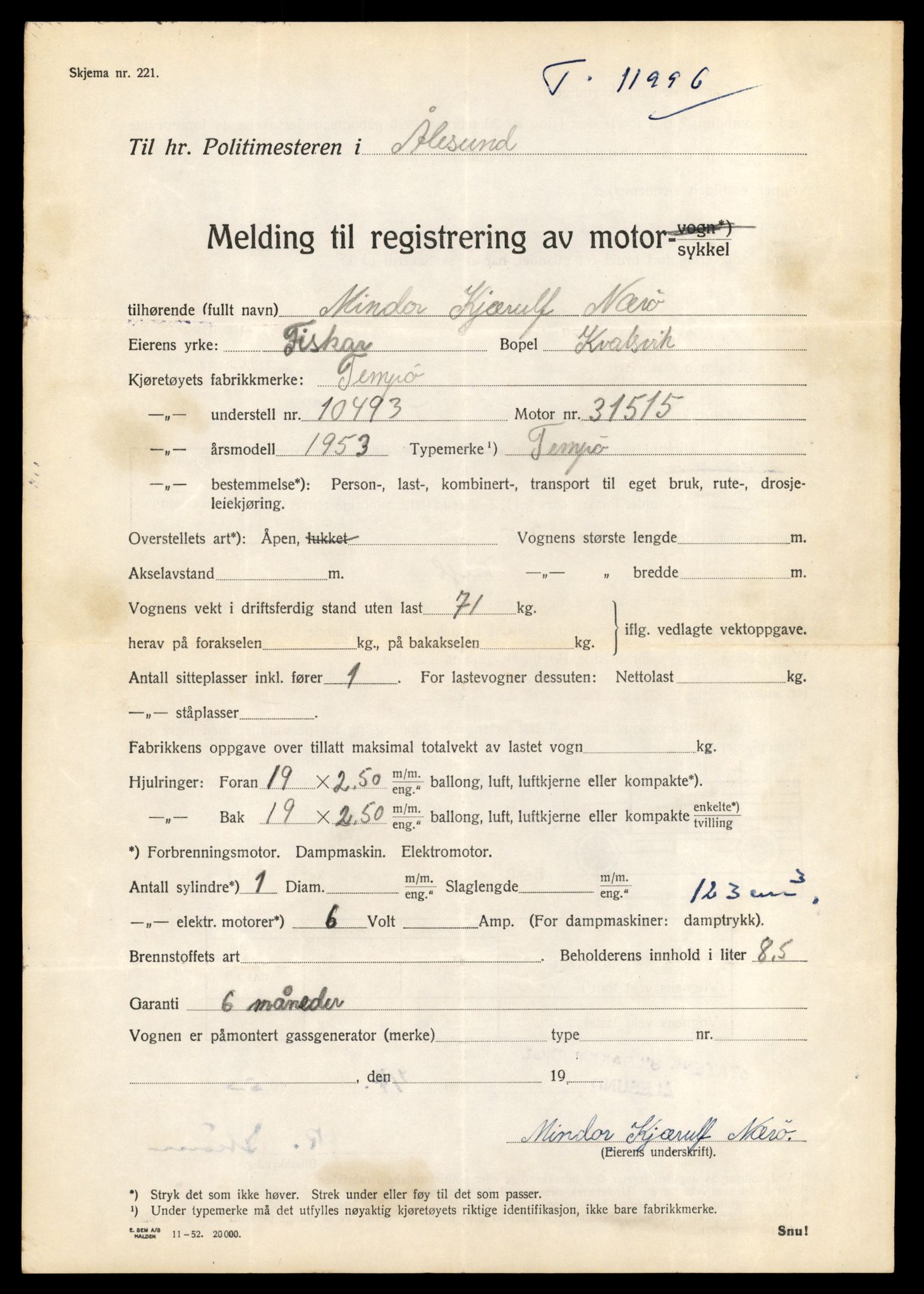 Møre og Romsdal vegkontor - Ålesund trafikkstasjon, AV/SAT-A-4099/F/Fe/L0031: Registreringskort for kjøretøy T 11800 - T 11996, 1927-1998, p. 3340