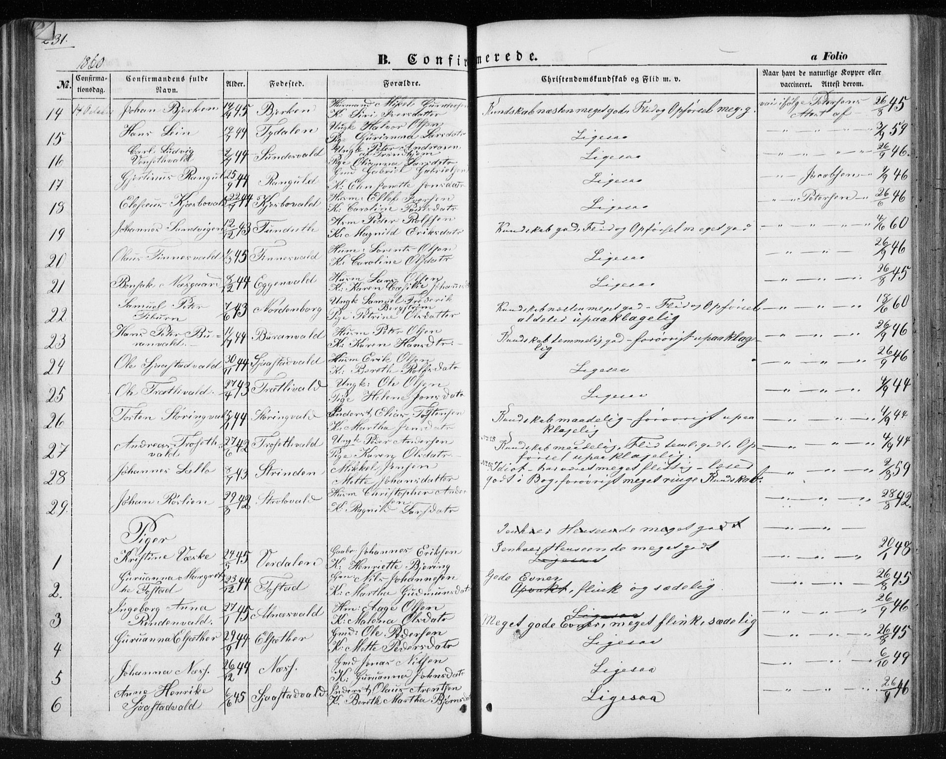 Ministerialprotokoller, klokkerbøker og fødselsregistre - Nord-Trøndelag, SAT/A-1458/717/L0154: Parish register (official) no. 717A07 /1, 1850-1862, p. 231