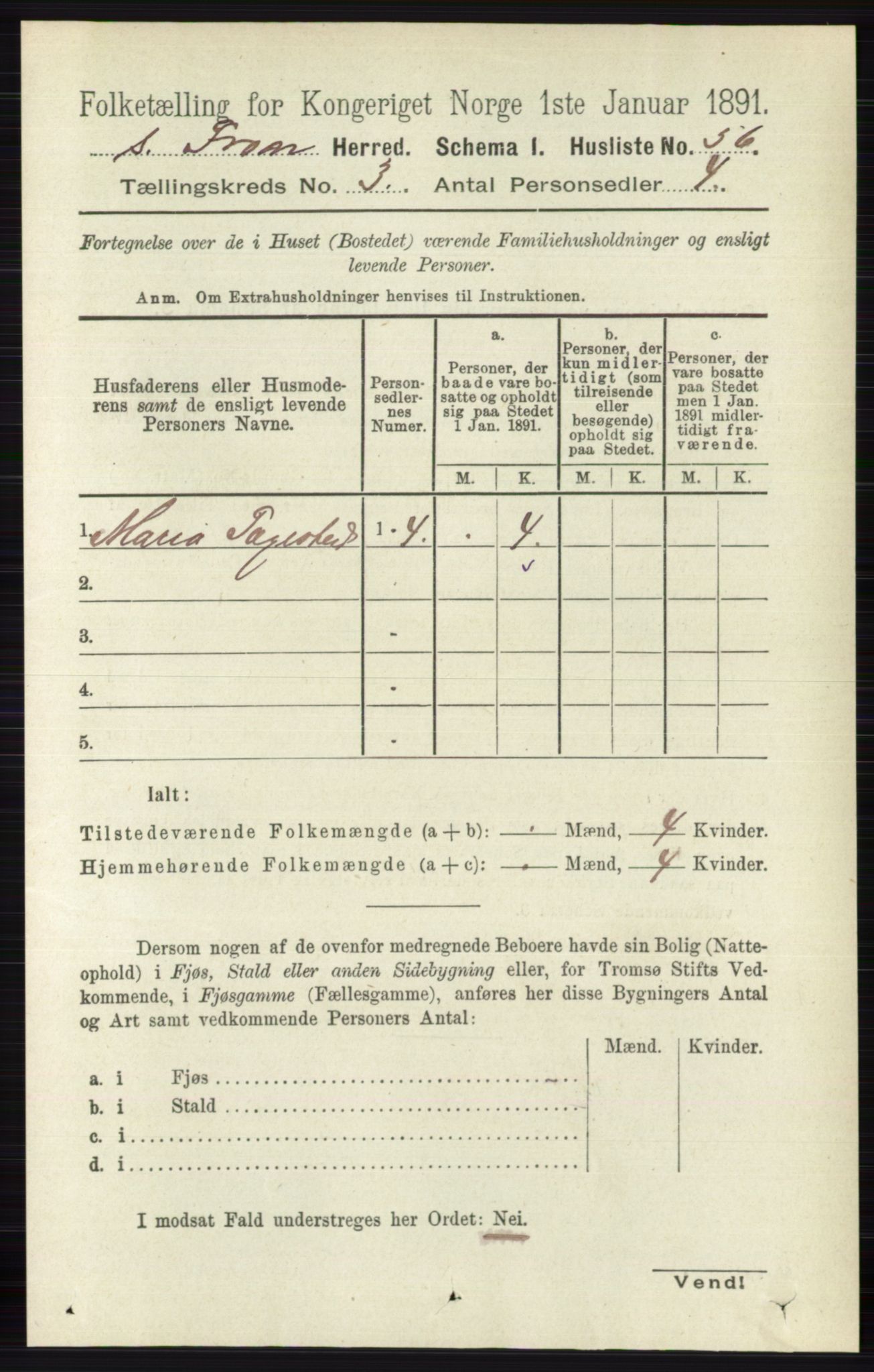 RA, 1891 census for 0519 Sør-Fron, 1891, p. 967