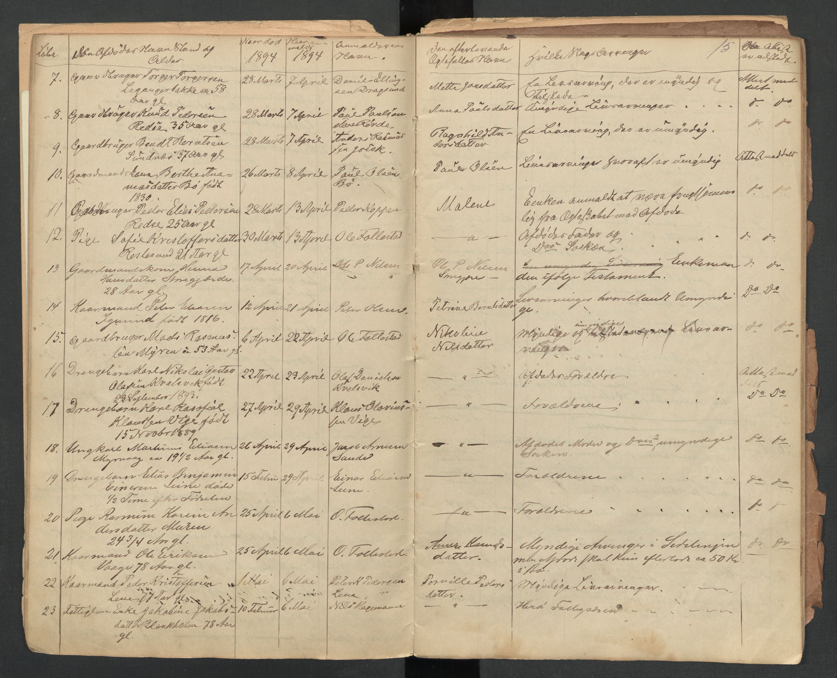 Herøy og Sande lensmannskontor, AV/SAT-A-5655/2/2/L0043: Dødsfallprotokoll, 1891-1903, p. 15